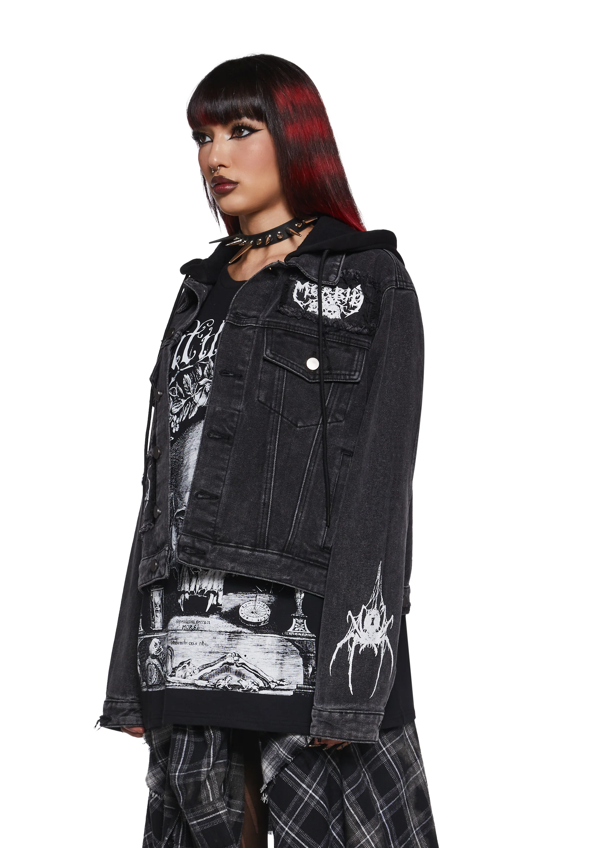 Fatal Hour Hooded Denim Jacket - Image 6