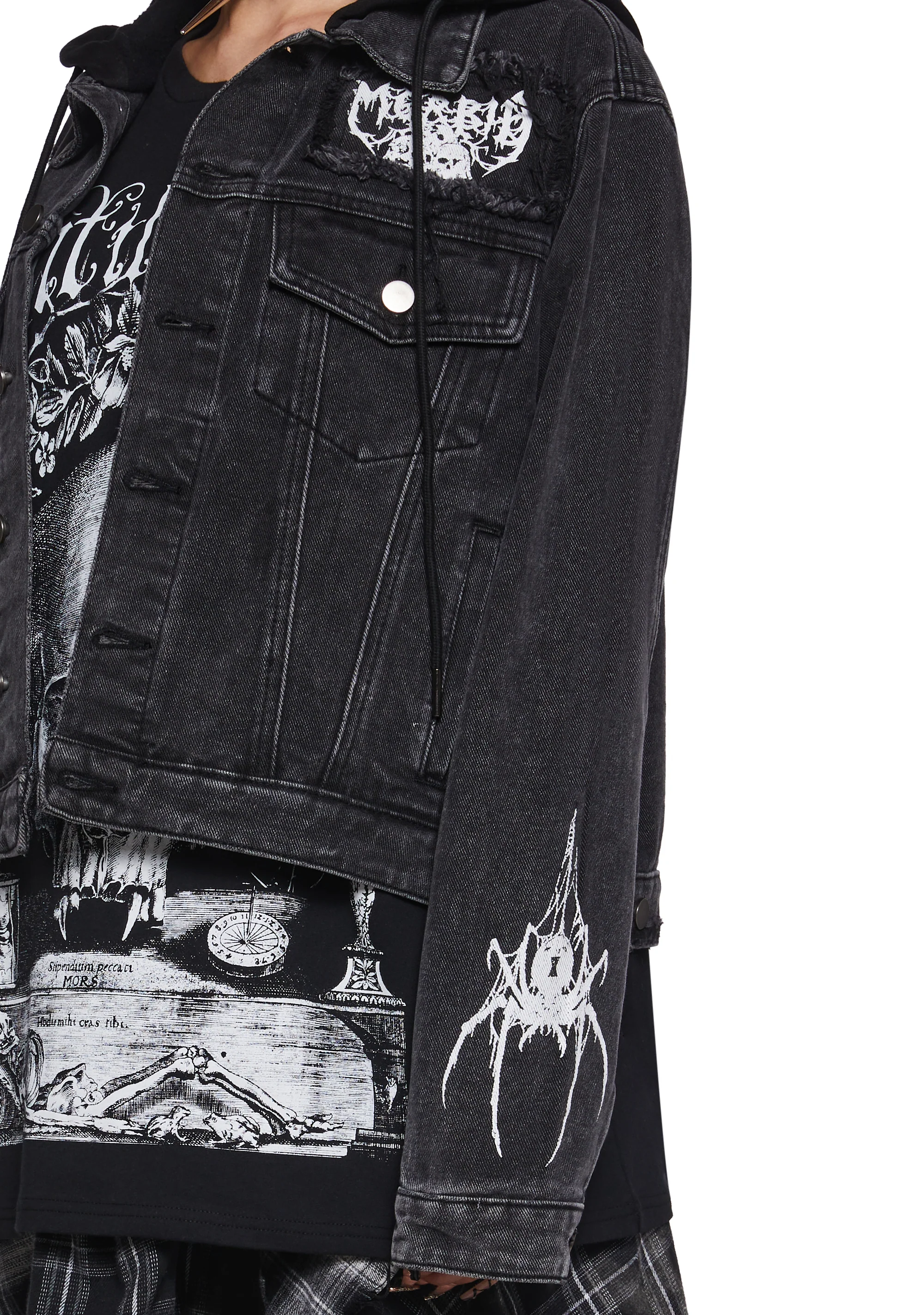 Fatal Hour Hooded Denim Jacket - Image 7