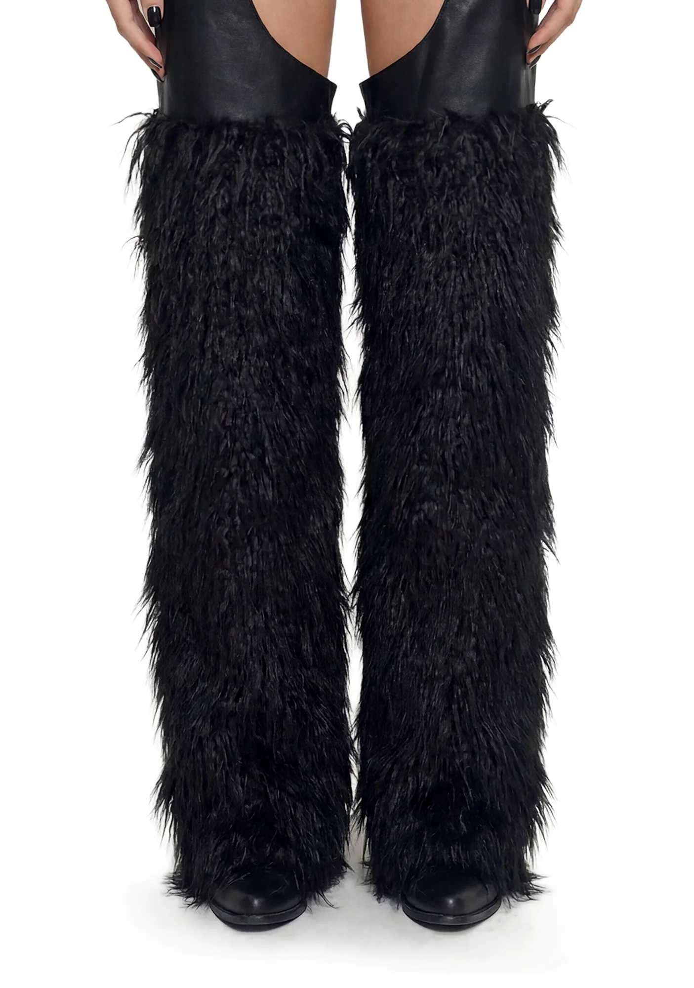Faux Fur Chaps - Black - Image 5