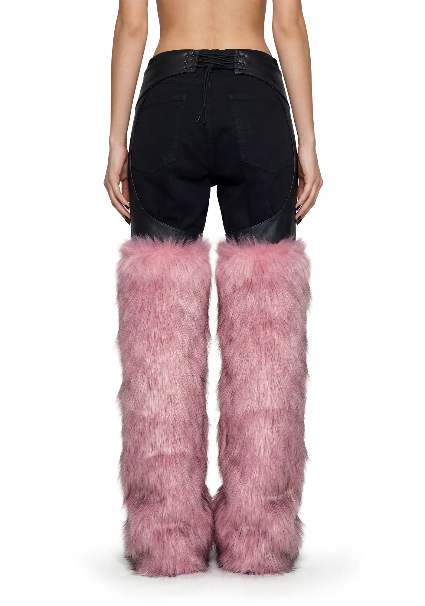 Faux Fur Chaps - Pink - Image 4