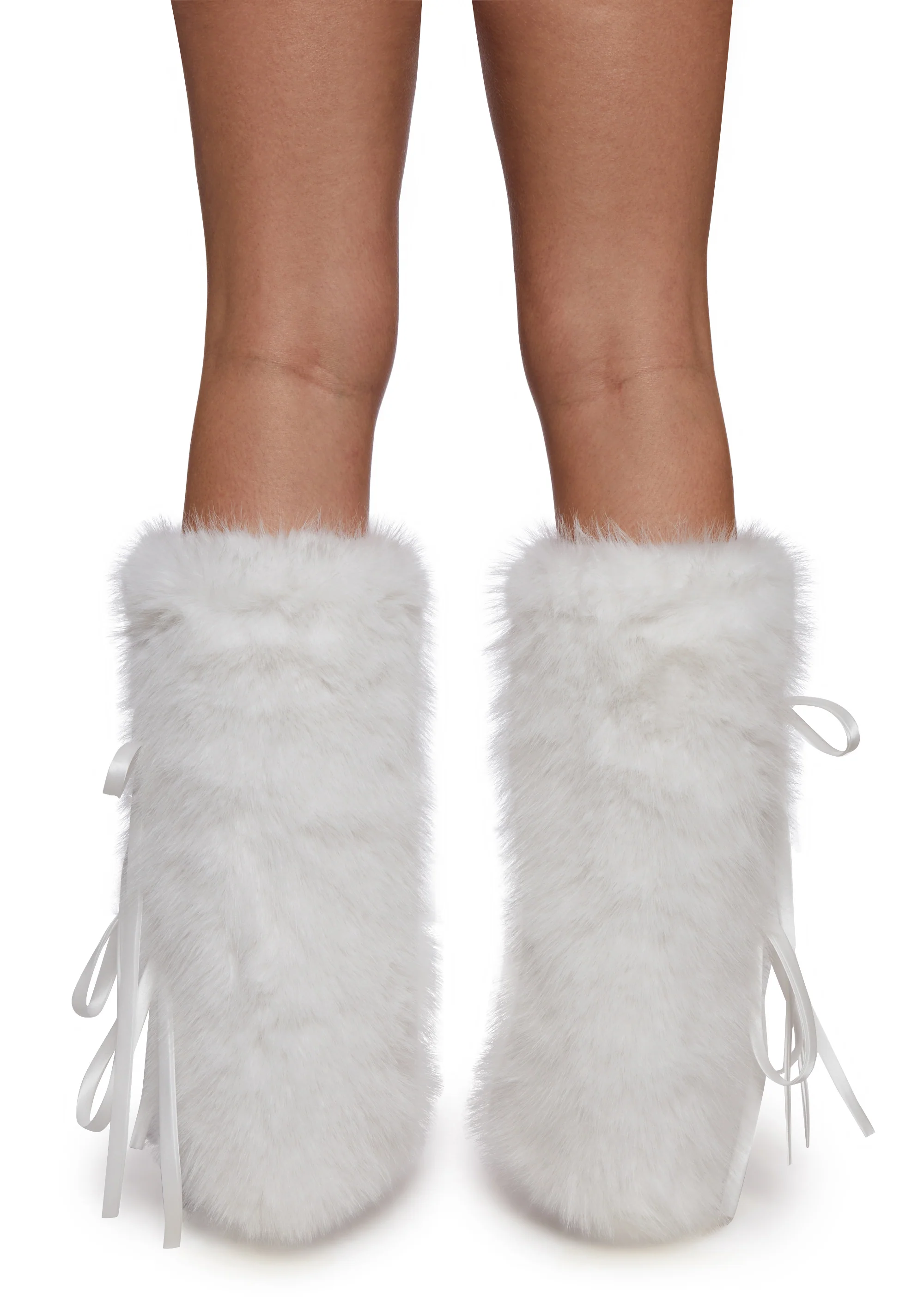 Frost Flirt Bow-Tied Faux Fur Warmers - Image 2