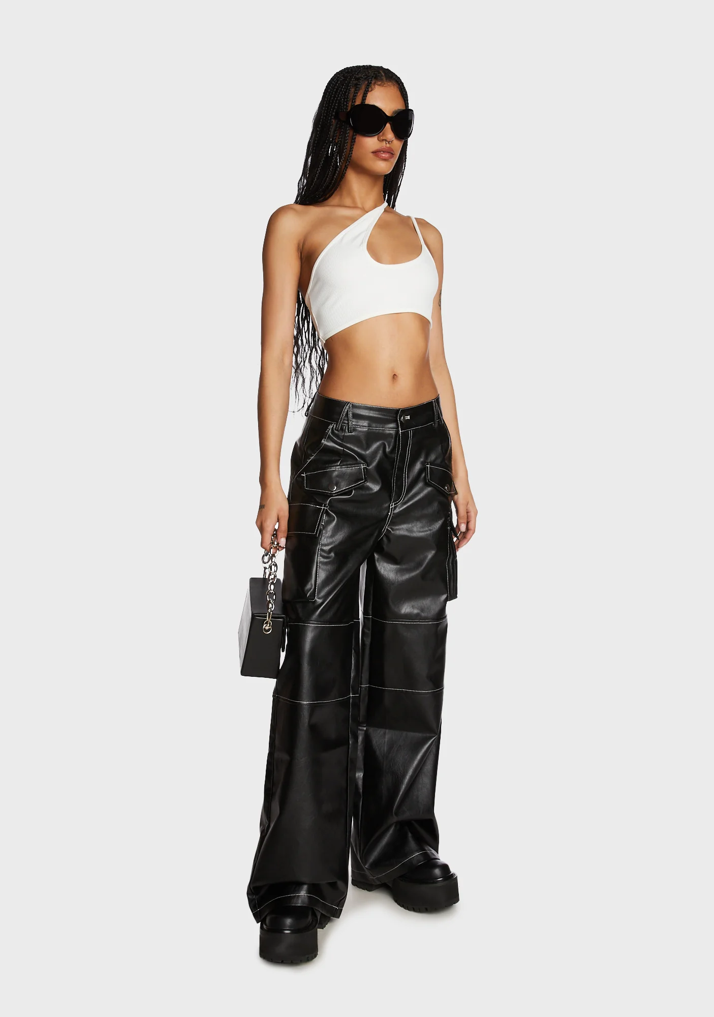 Faye Faux Leather Cargo Pants - Image 2