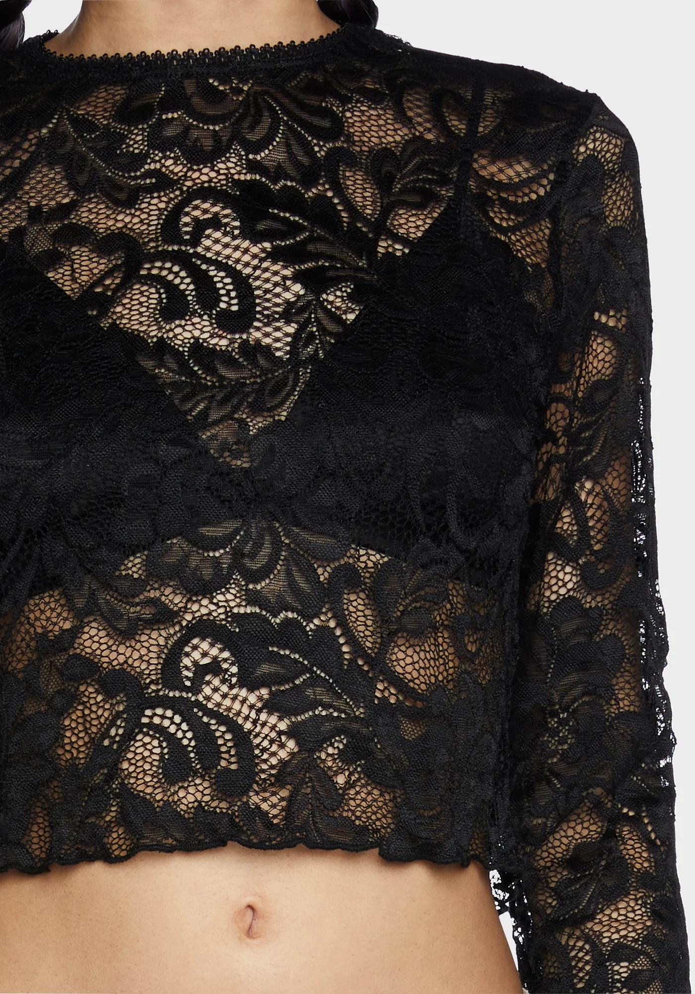 Feelin' Contempt Lace Crop Top - Image 5