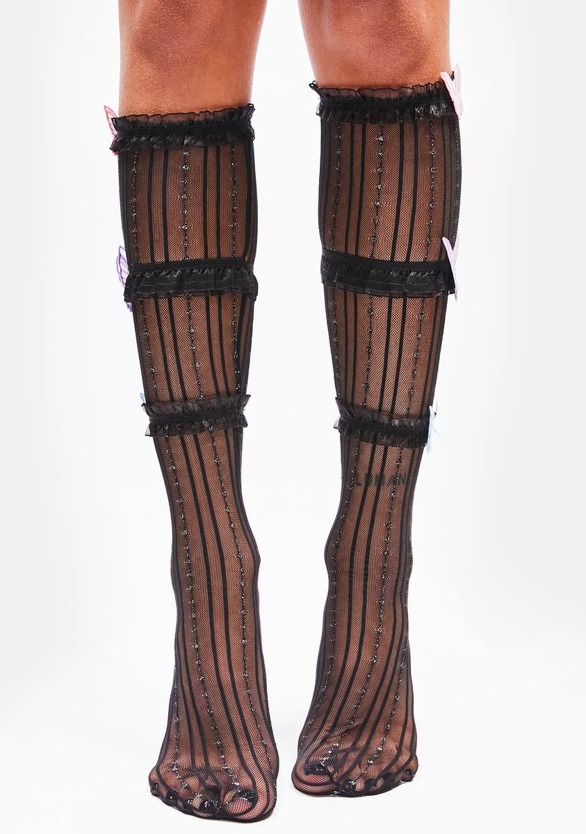 Feeling Butterflies Sheer Tall Socks - Image 2