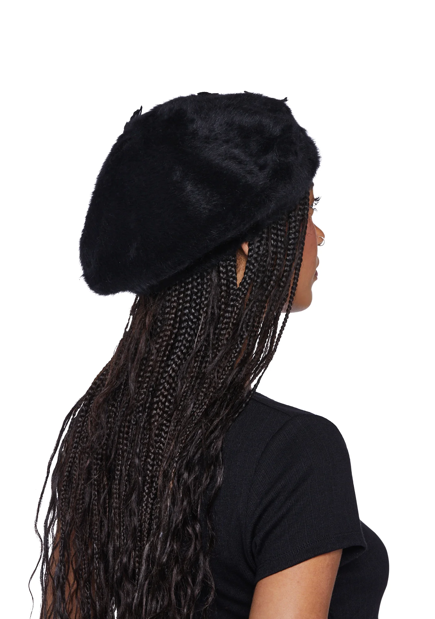 Feeling Fuzzy Butterfly Beret - Black - Image 4