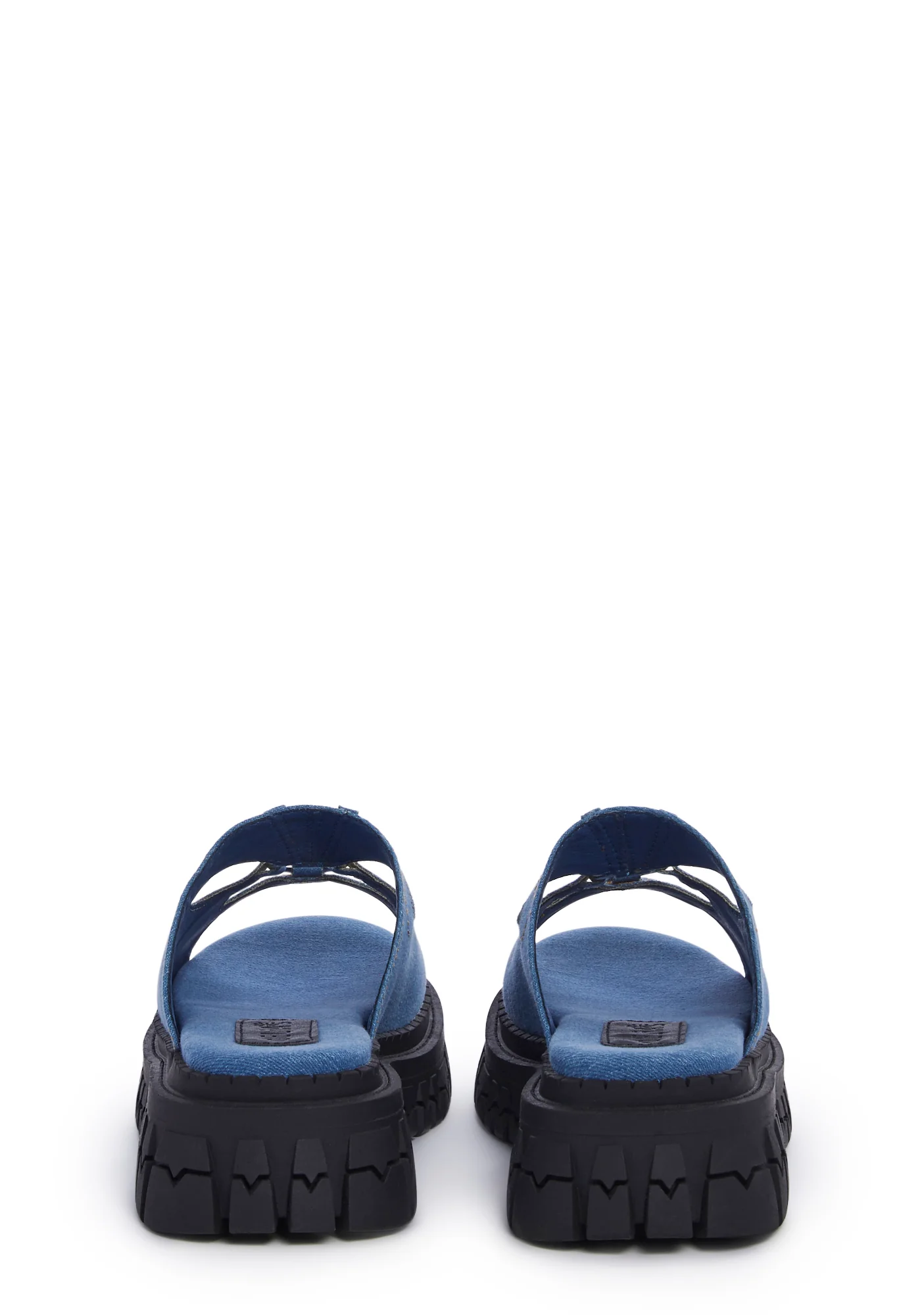 Feeling Good Platform Slides - Denim - Image 4