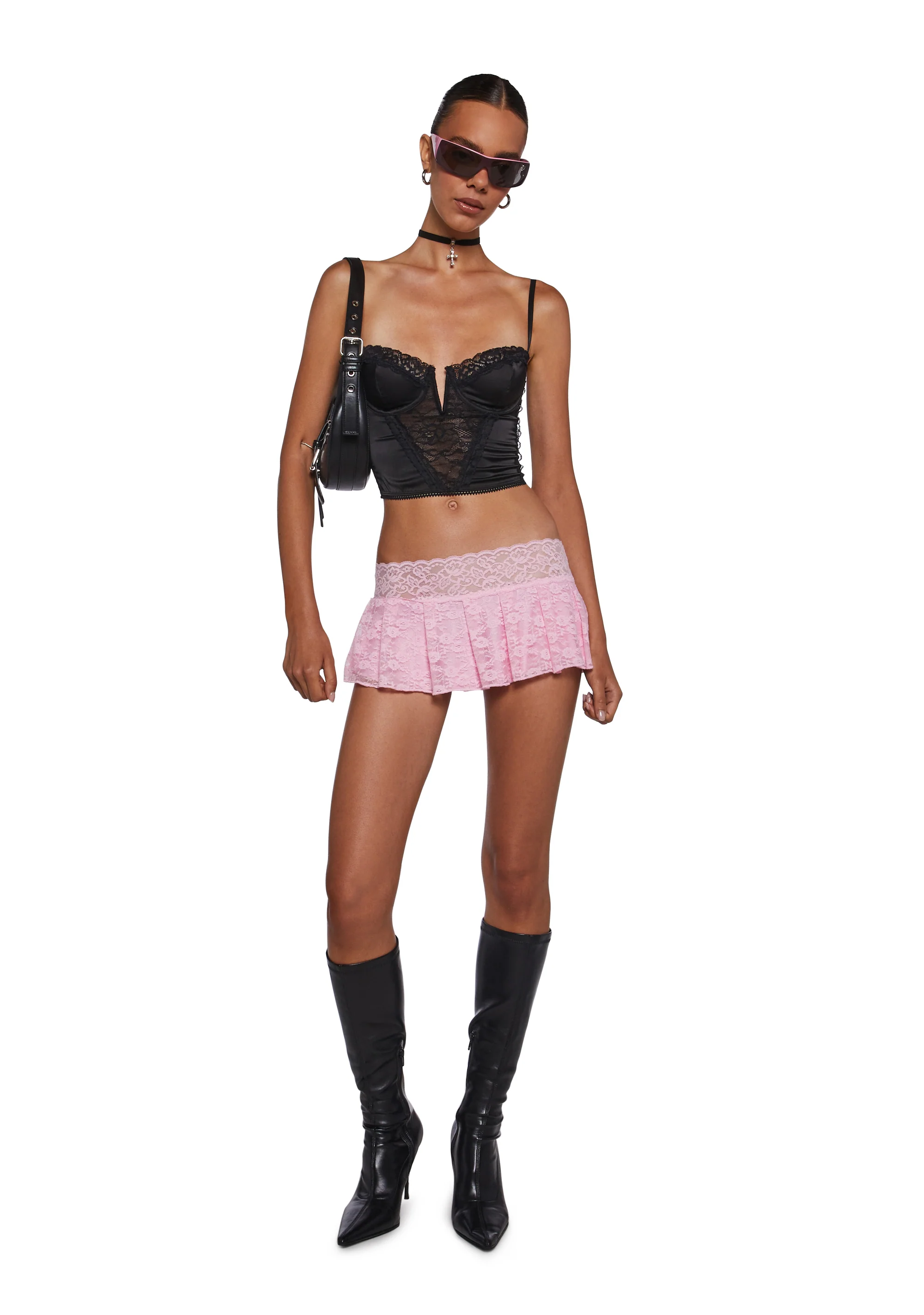 Fierce Flirt Lace Skirt - Pink - Image 2