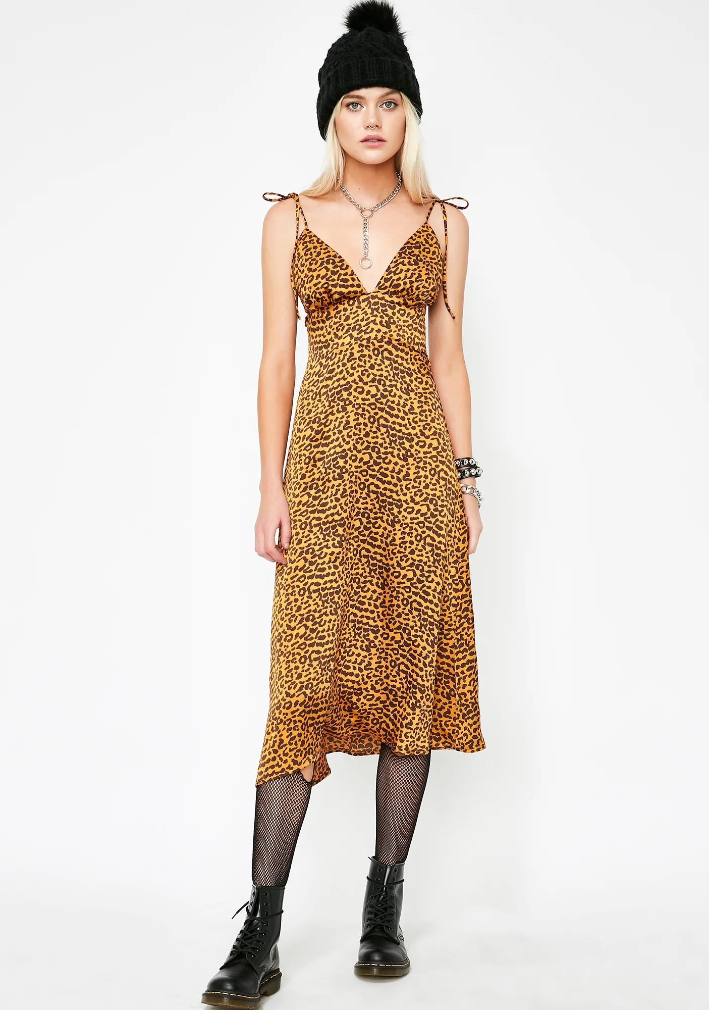 Fiery Feline Slip Dress - Image 4