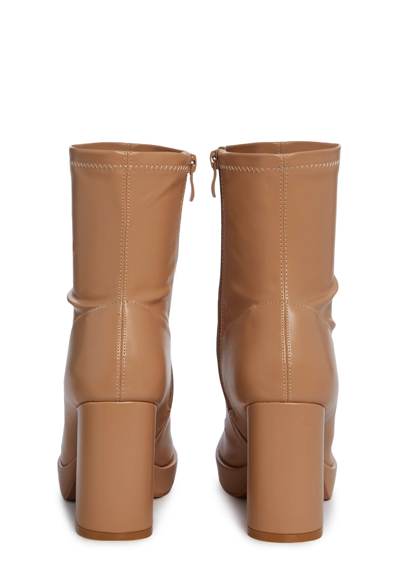 Fiery Glitz Vegan Leather Booties - Brown - Image 4