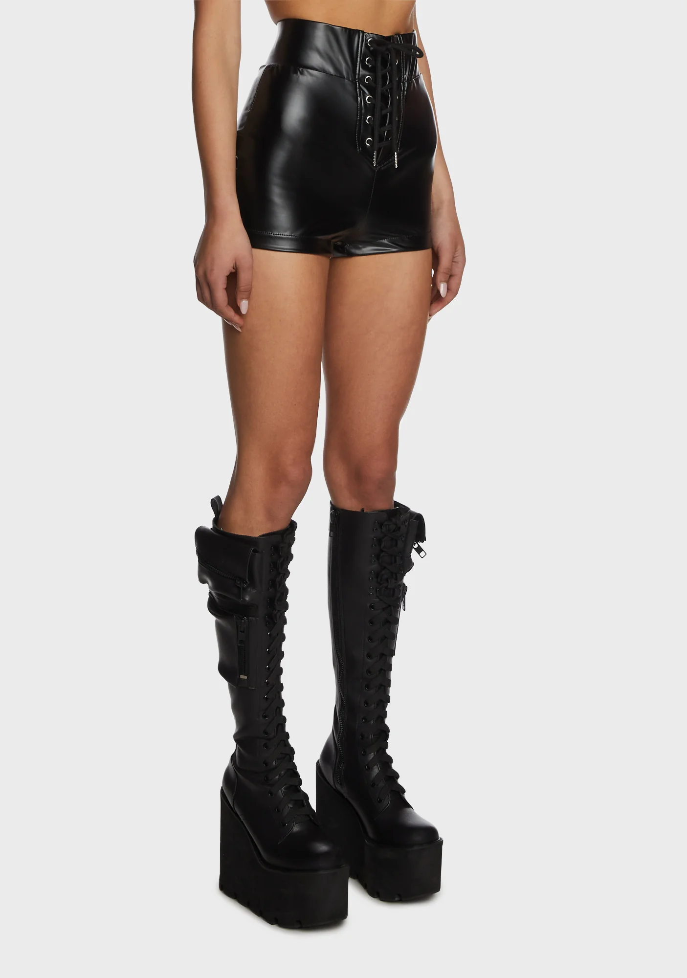 Fight Night Vegan Leather Shorts - Image 3