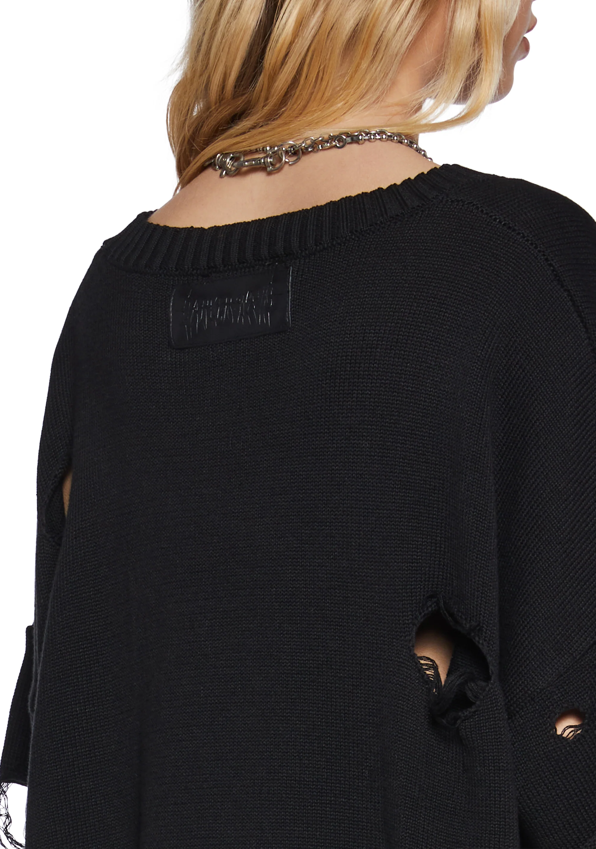 Filter Unisex Oversized Distressed Sweater - Black - Image 6