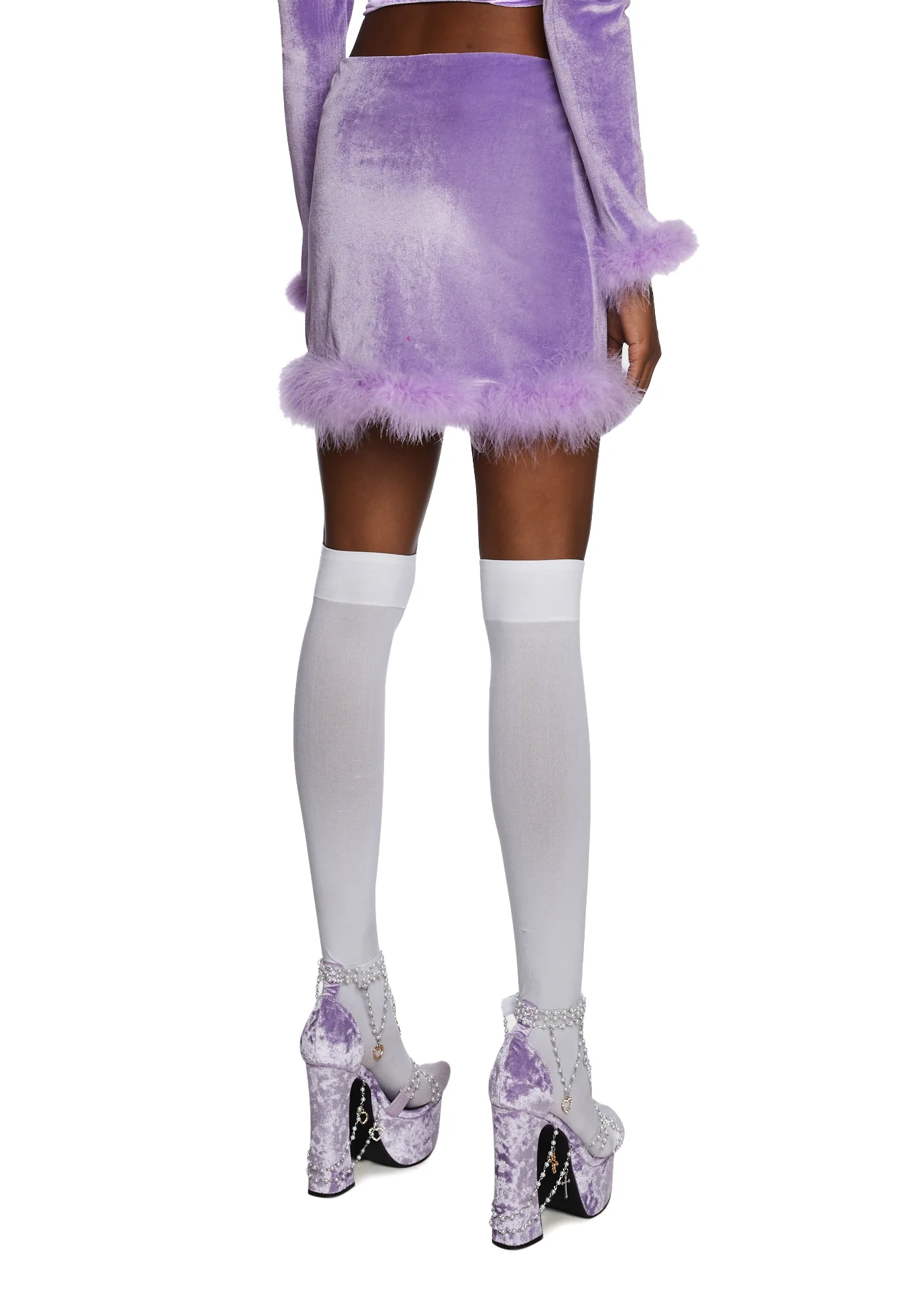 Filthy Femme Velvet Mini Skirt - Purple - Image 4