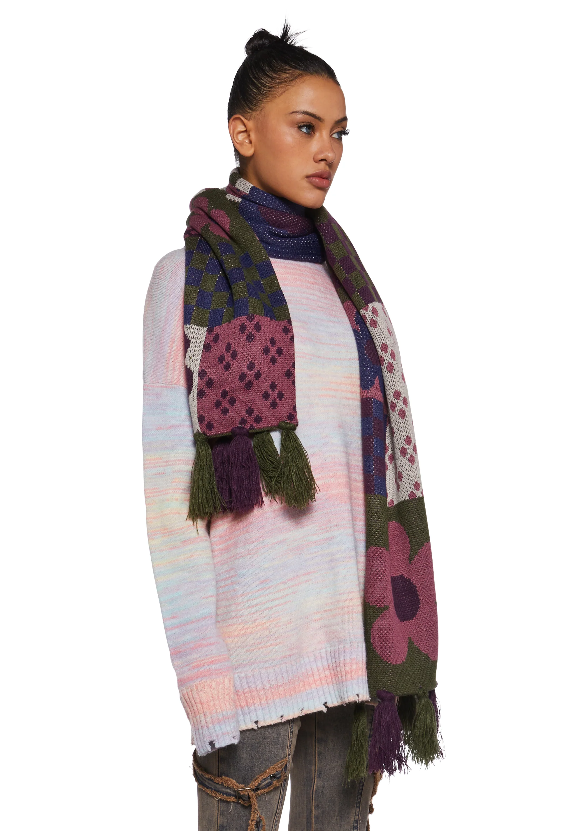 Fireside Fable Patchwork Scarf - Image 3