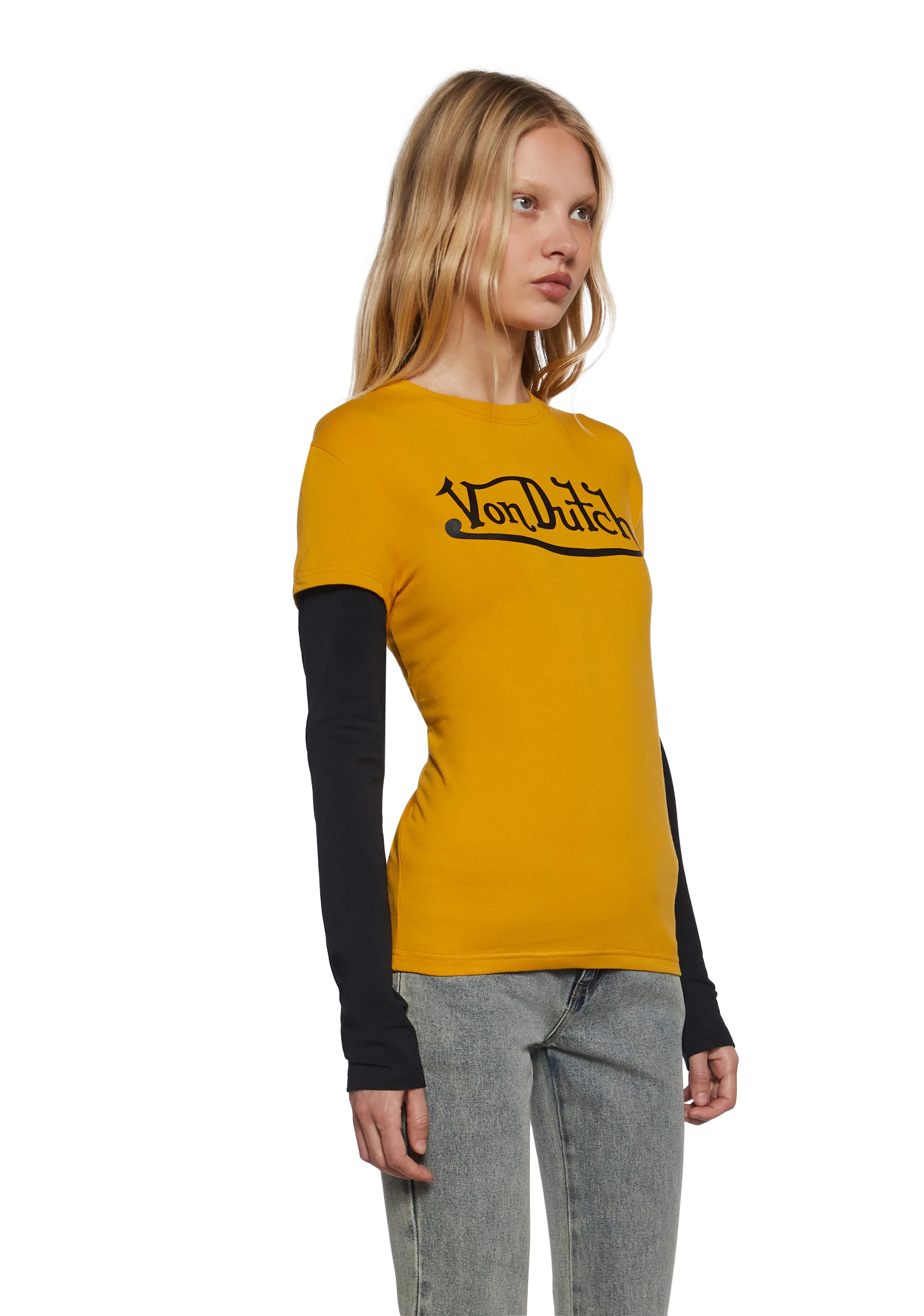 Fitted Twofer Long Sleeve Top - Image 3