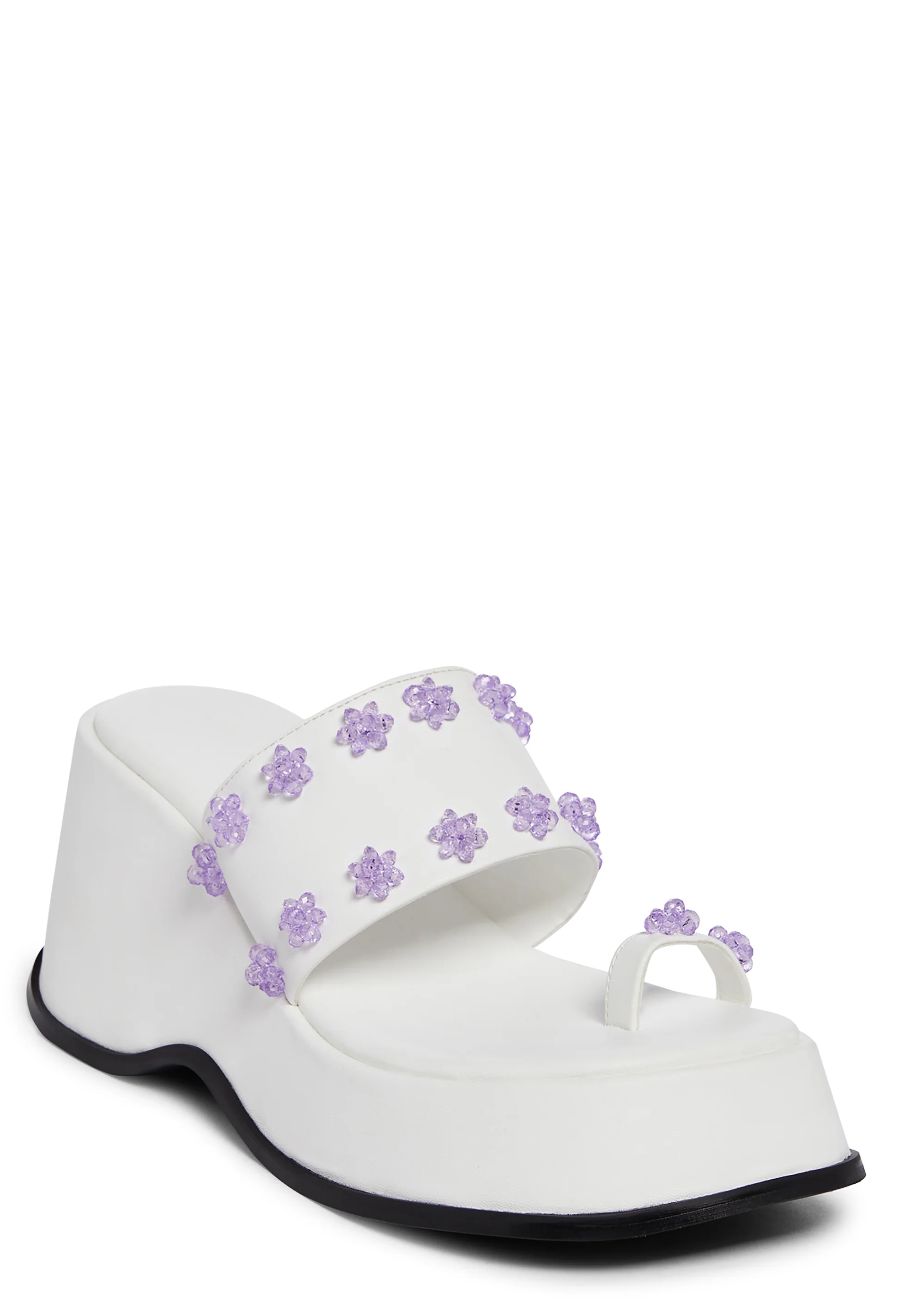 Five Star Stay Platform Sandals - White - Image 2