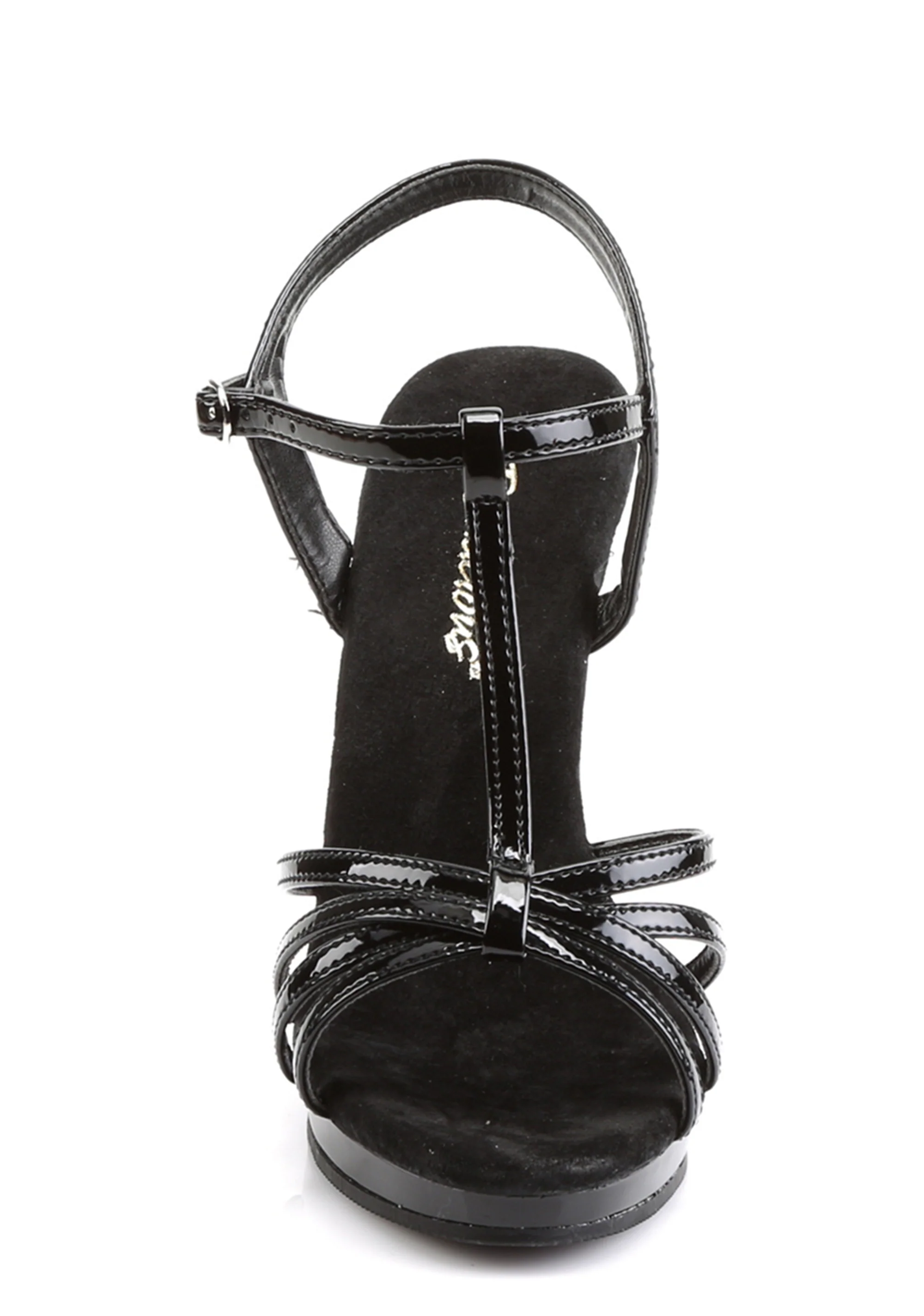 Flair-420 Platform T-Strap Sandals-Black - Image 3