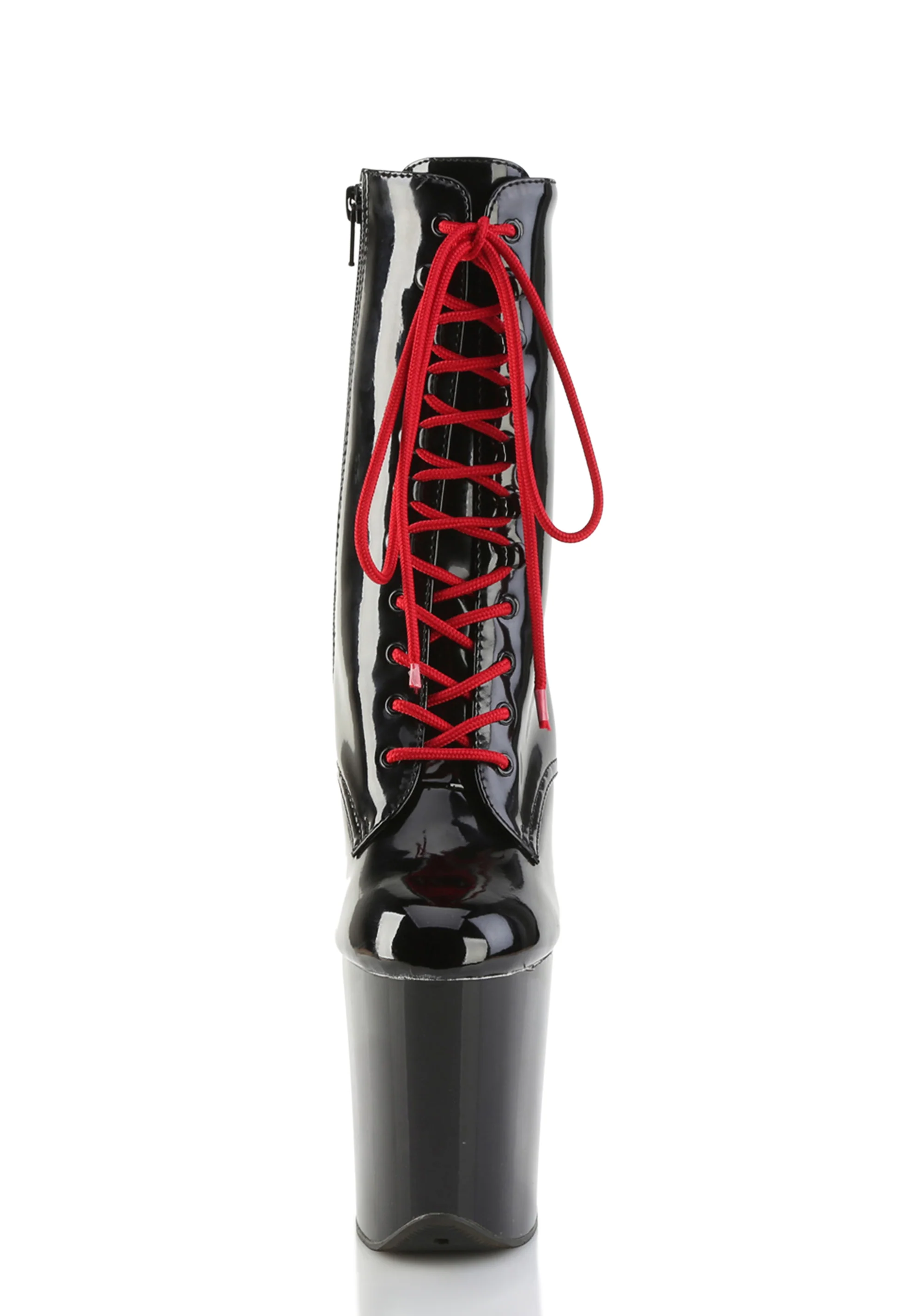 Flamingo-1020 Platform Ankle Boots-Black-Red - Image 3