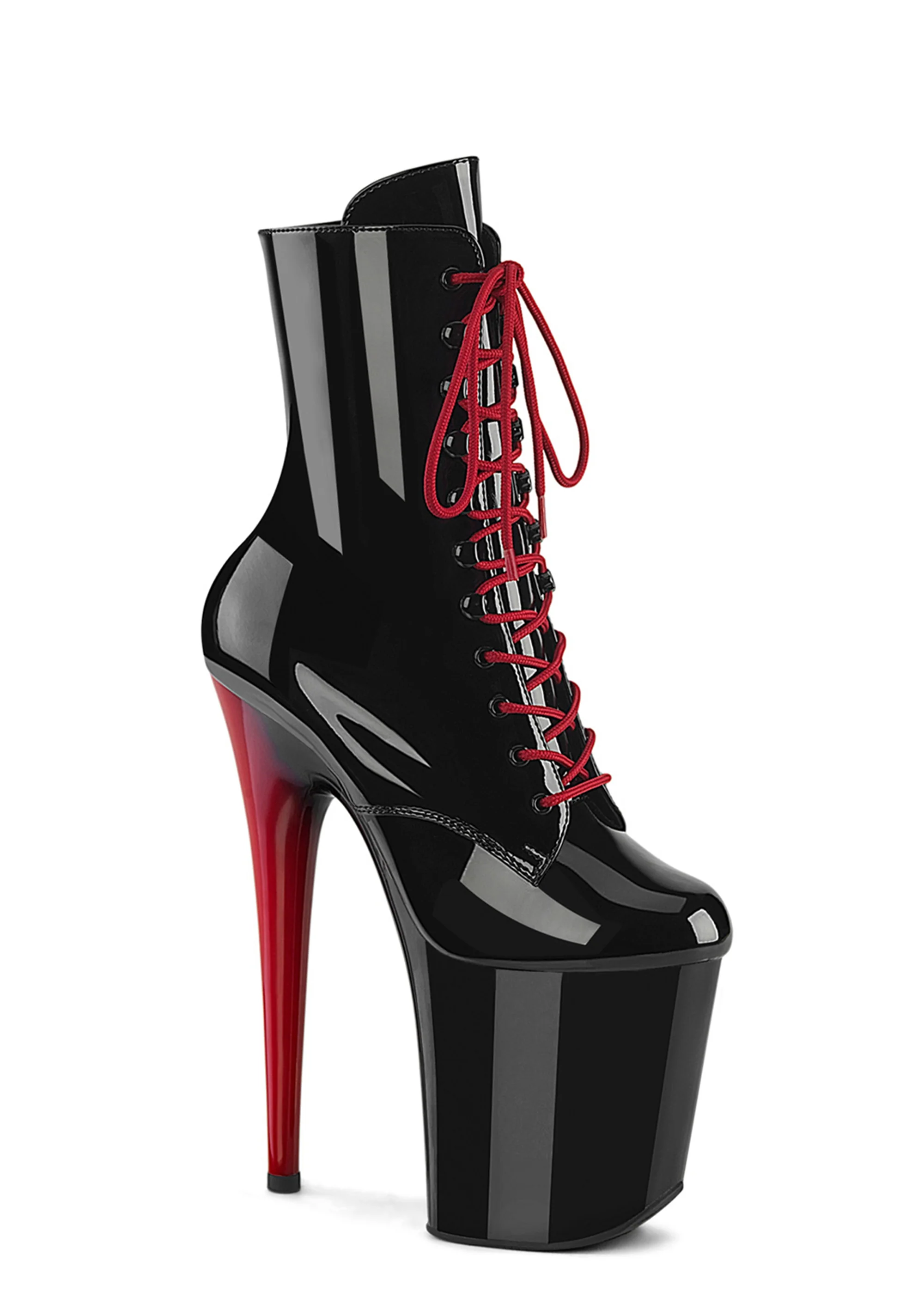 Flamingo-1020 Platform Ankle Boots-Black-Red - Image 5