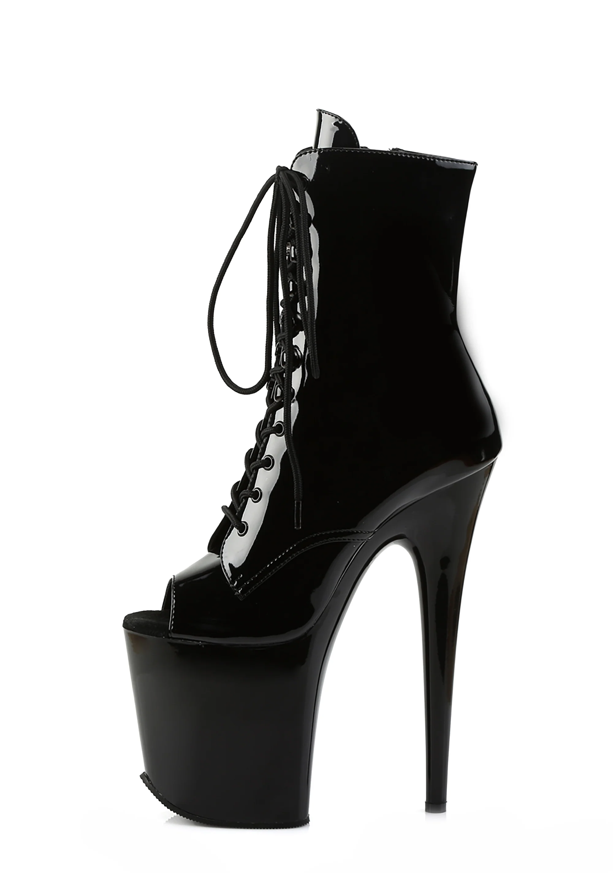 Flamingo-1021 Platform Peep Toe Ankle Boots-Black - Image 3