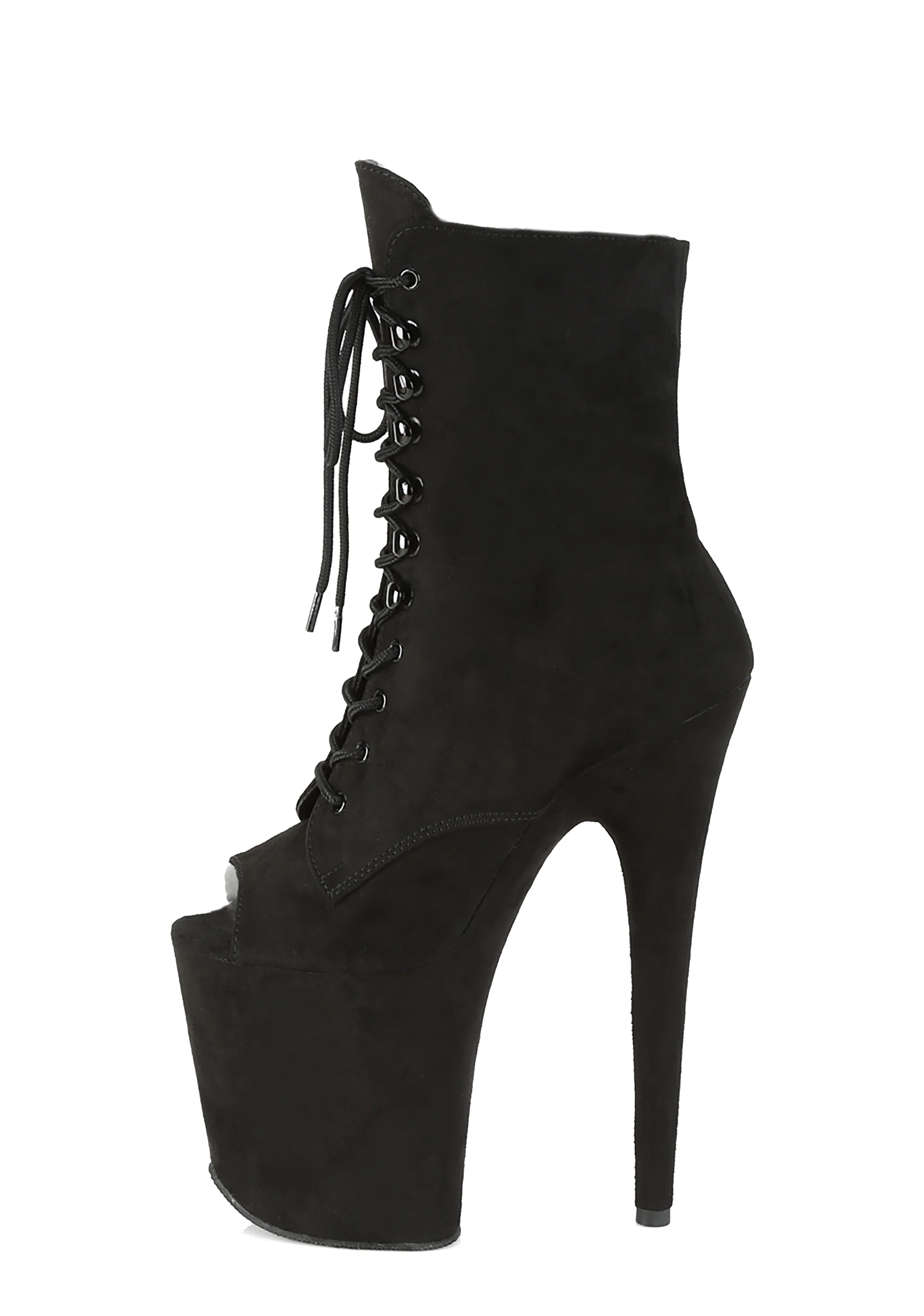 Flamingo-1021 Platform Peep Toe Ankle Boots-Black - Image 3