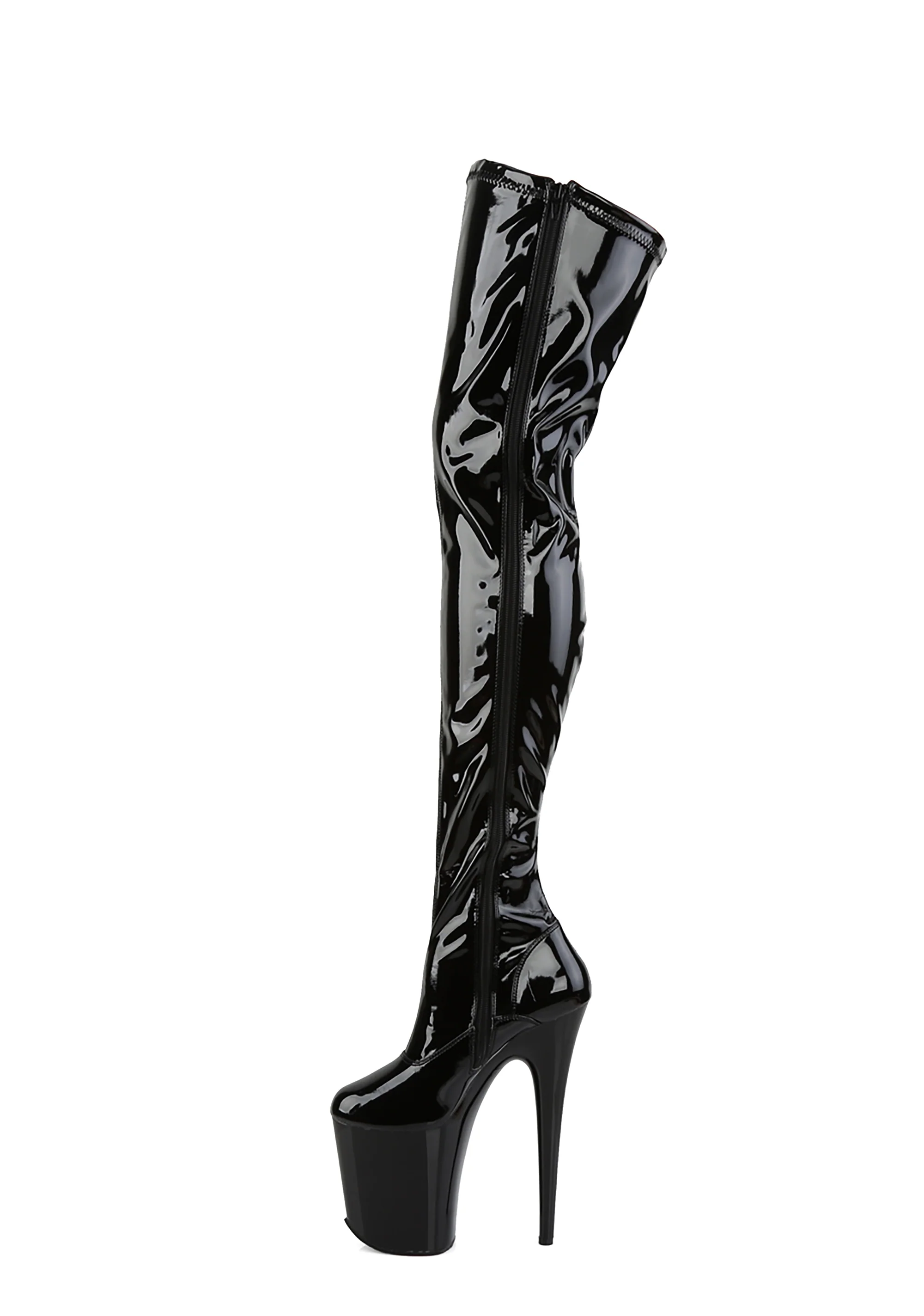 Flamingo-3000 Platform Thigh High Boots-Black - Image 3