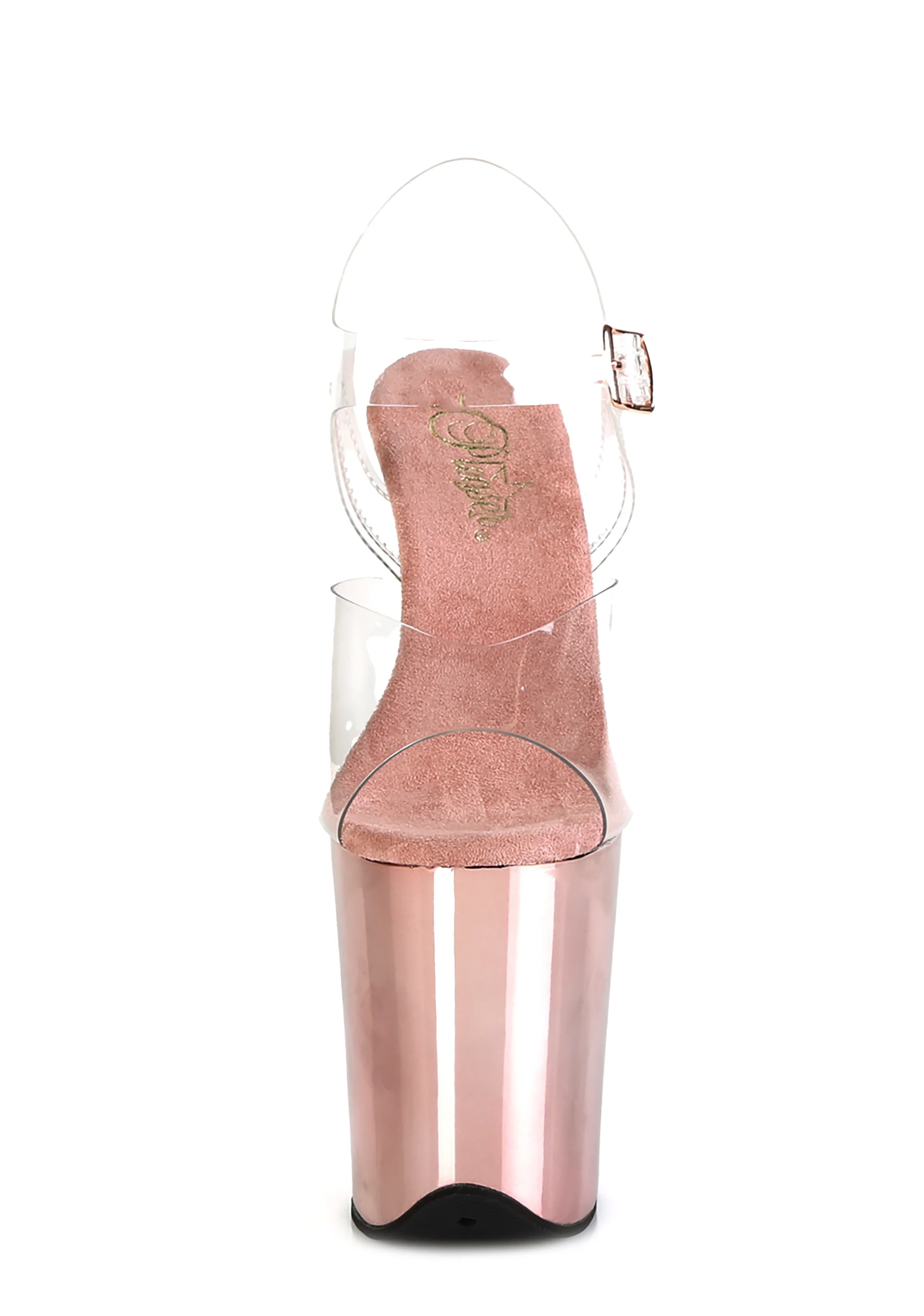 Flamingo-808 Platform Ankle Strap Sandals-Rose Gold Chrome - Image 2
