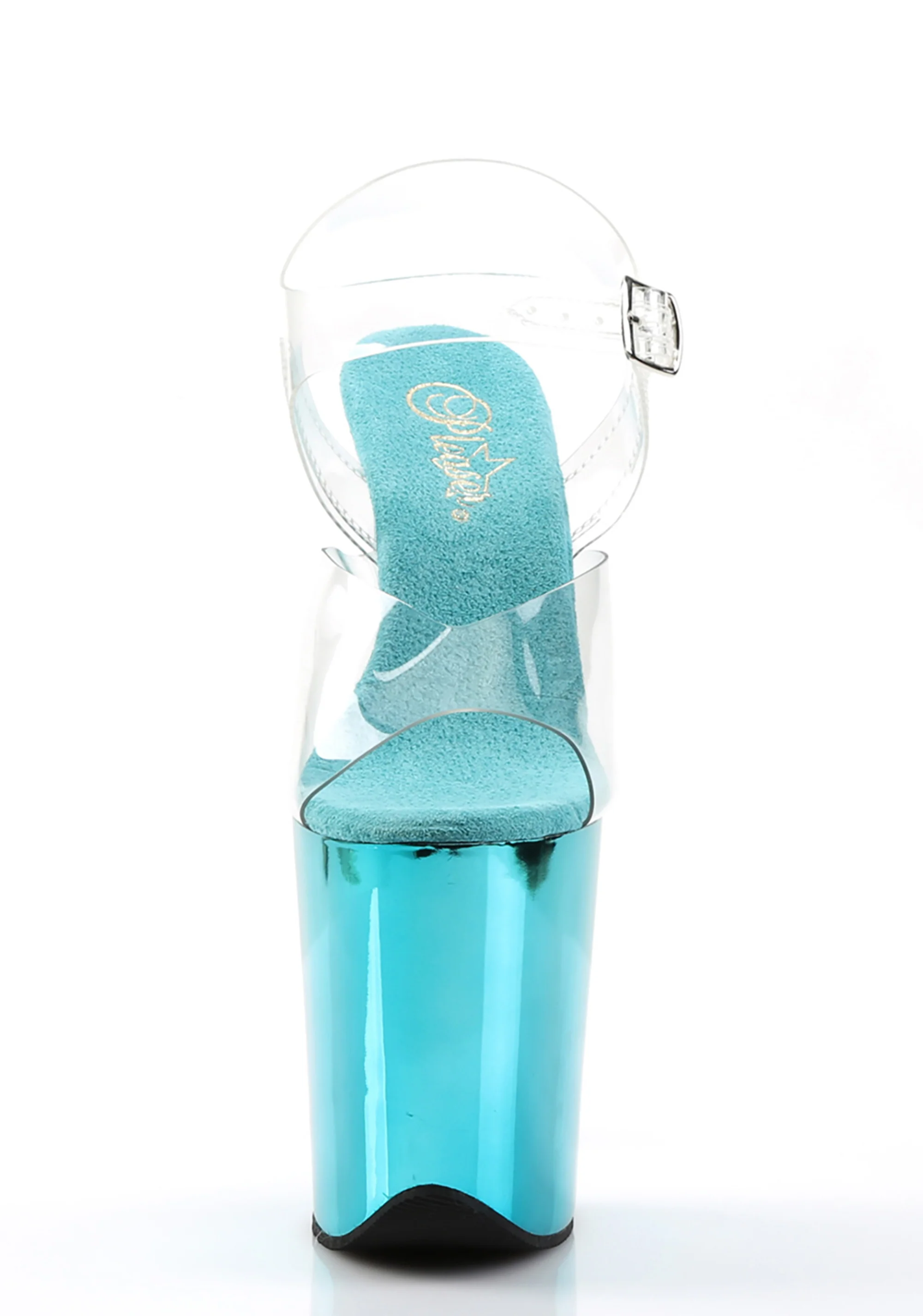Flamingo-808 Platform Ankle Strap Sandals-Turquoise Chrome - Image 3