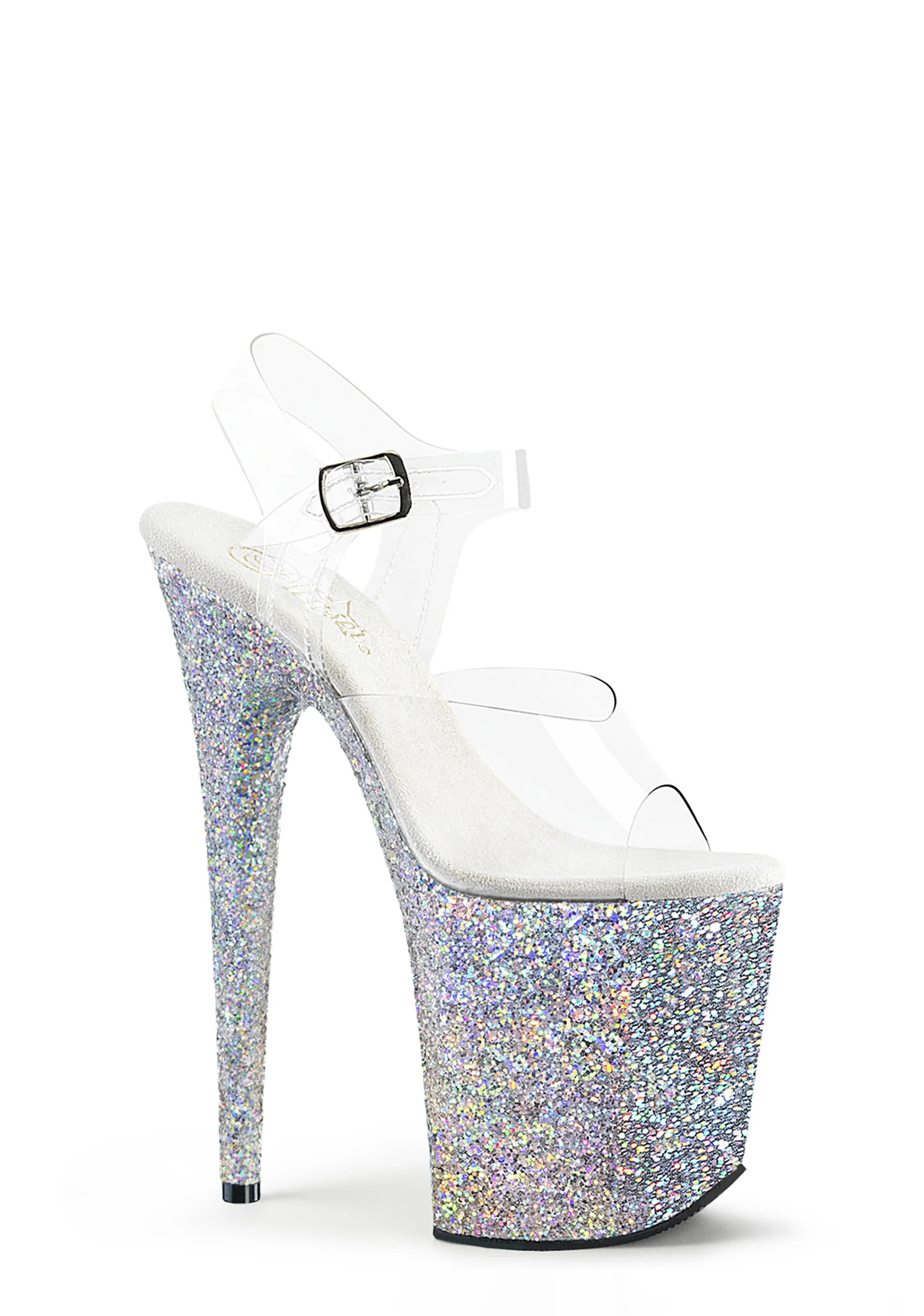 Flamingo-808LG Platform Ankle Strap Sandals-Silver - Image 5