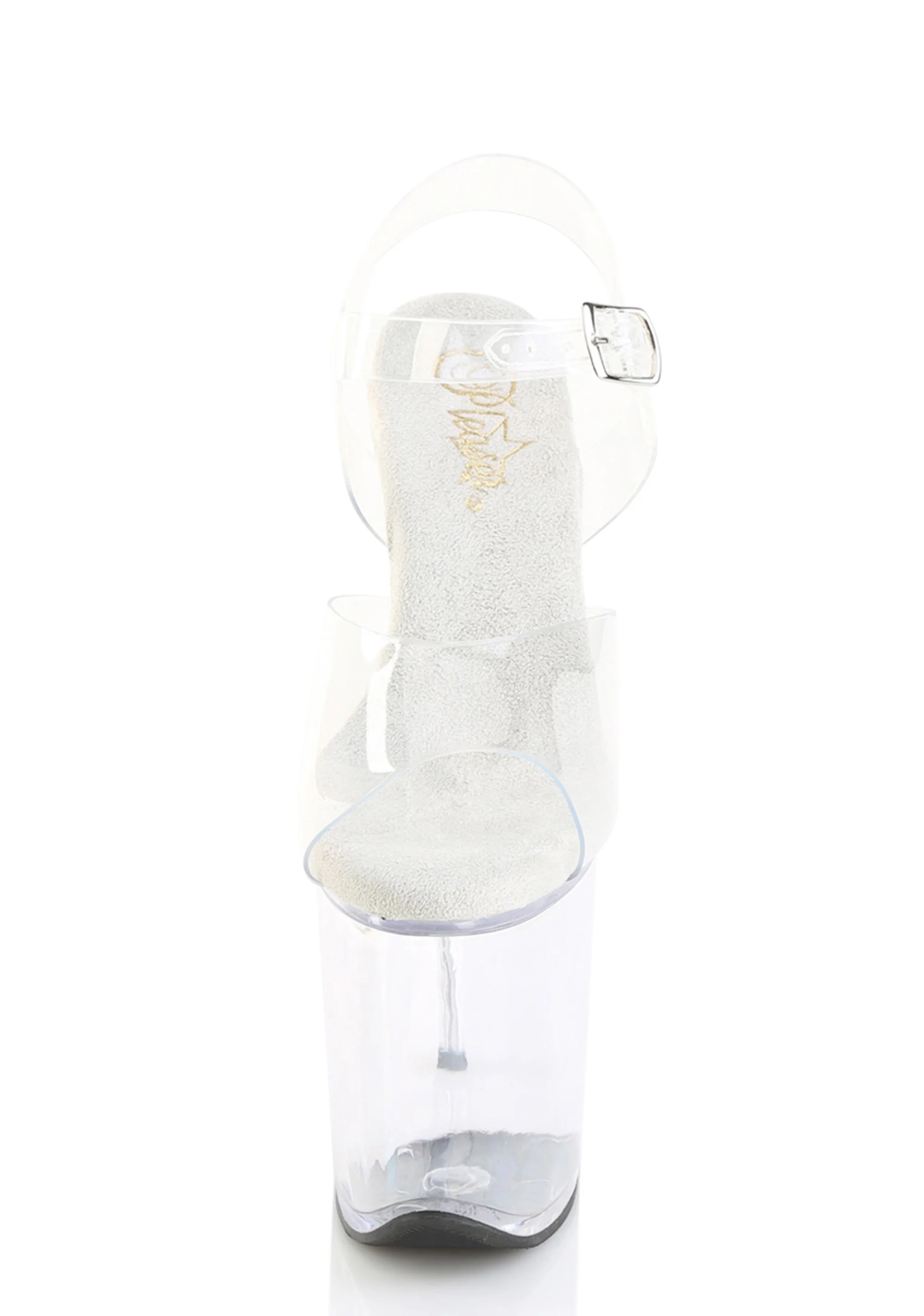 Flamingo-808PREM Platform Ankle Straps Sandals-Clear - Image 3