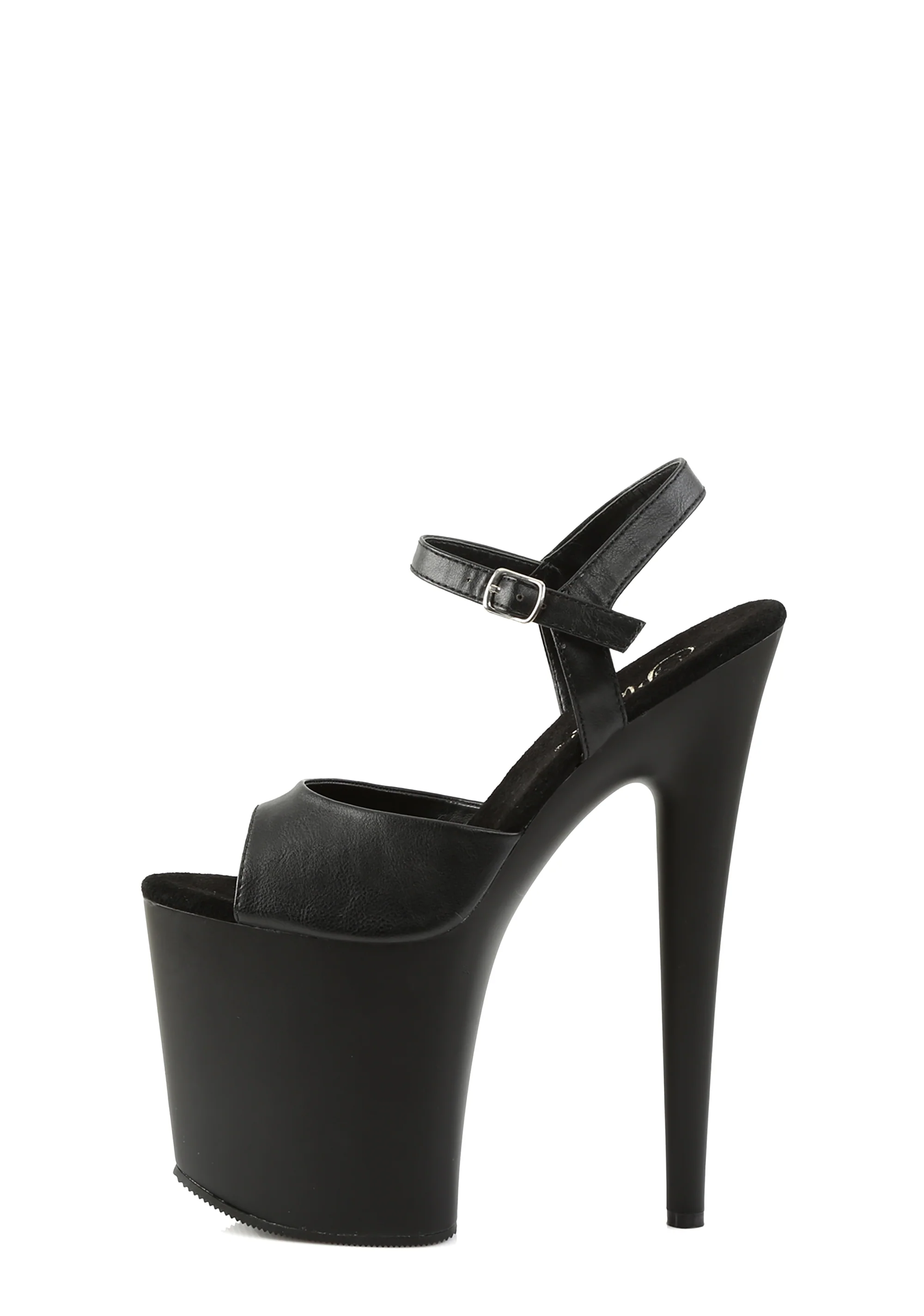 Flamingo-809 Platform Ankle Strap Sandals-Black PU - Image 3