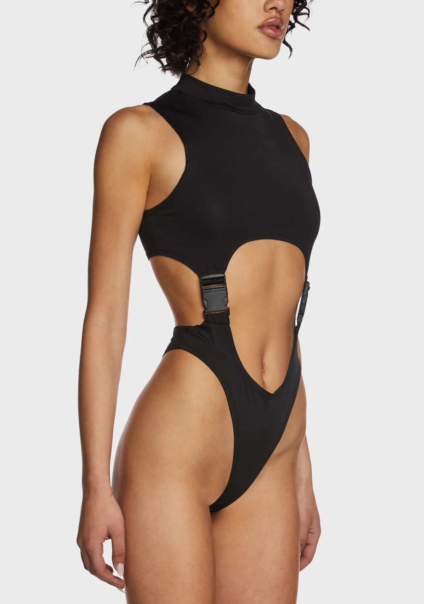 Flash Dancer Cut Out Bodysuit - Black - Image 5
