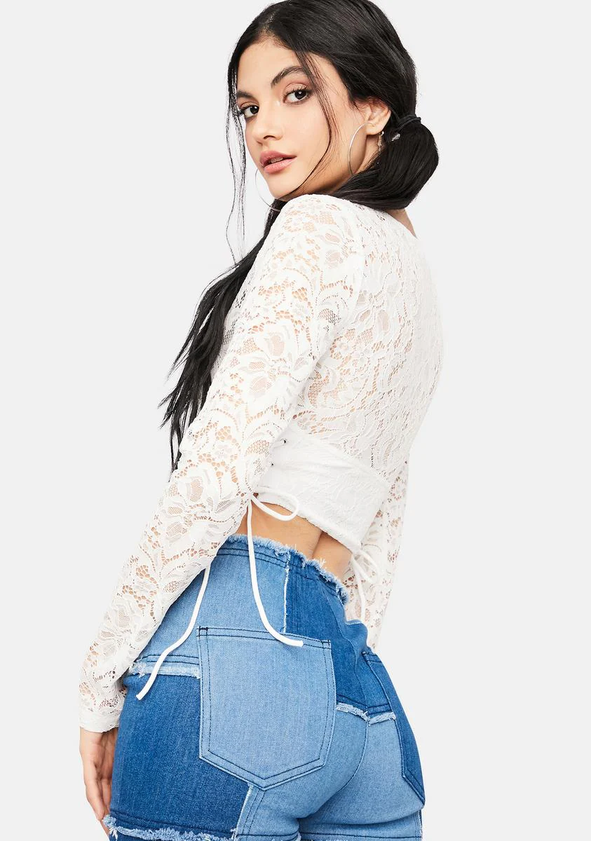 Flash Of Fantasy Lace Crop Top - Image 4