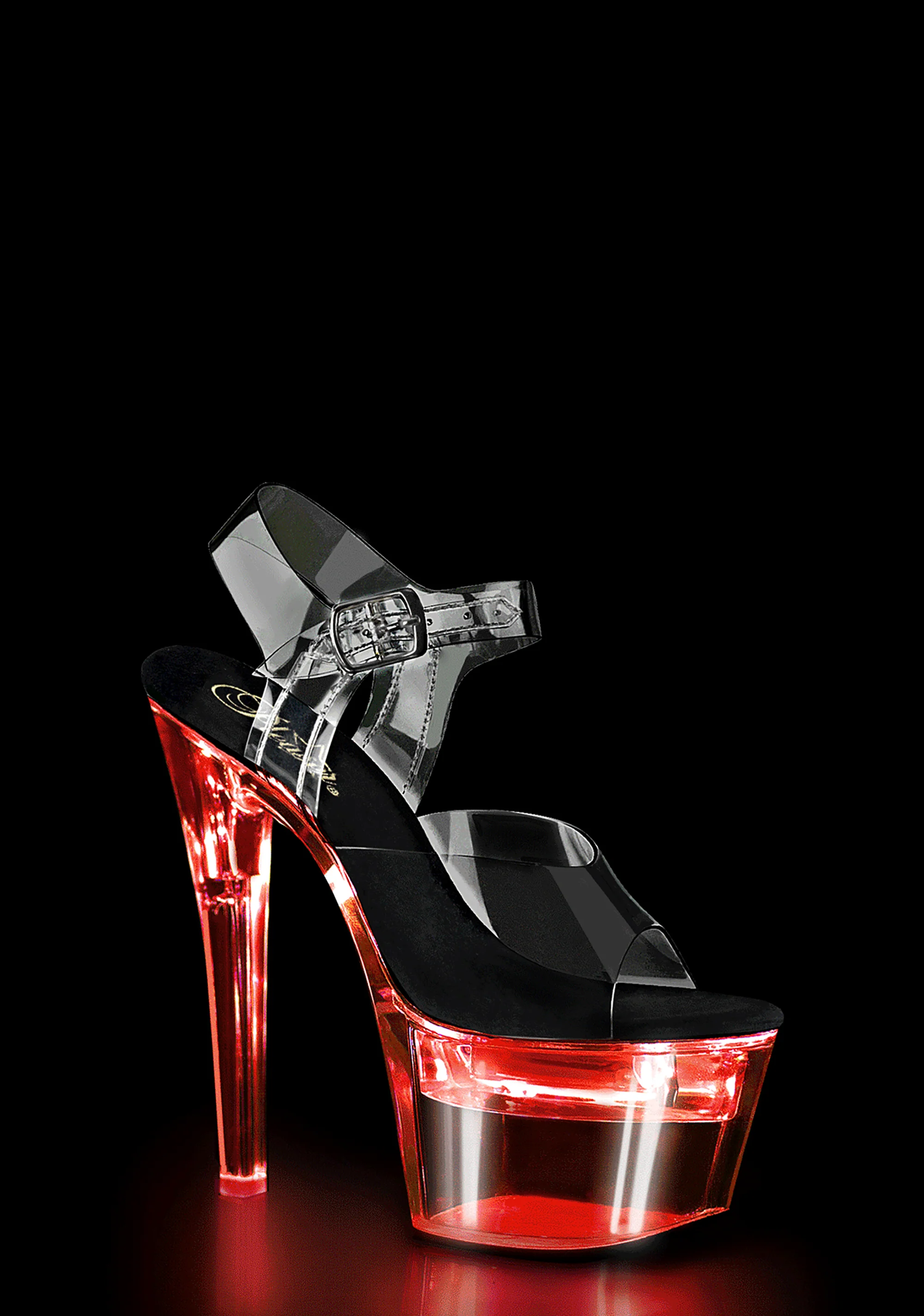 Flashdance-708 Platform Ankle Strap Sandal-Clear - Image 5
