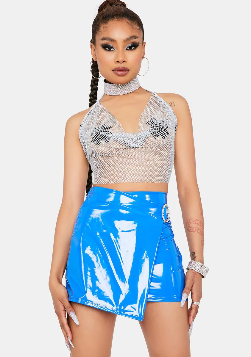 Flashy Girl Vinyl Mini Skirt - Image 2
