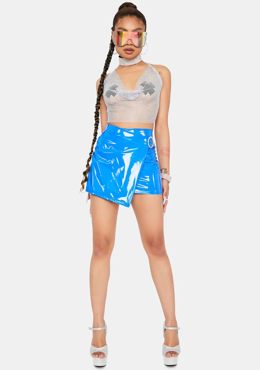 Flashy Girl Vinyl Mini Skirt - Image 3