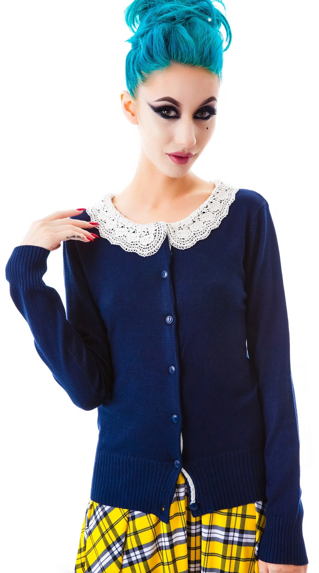 Fleetwood Crochet Collared Cardigan - Pink - Image 7