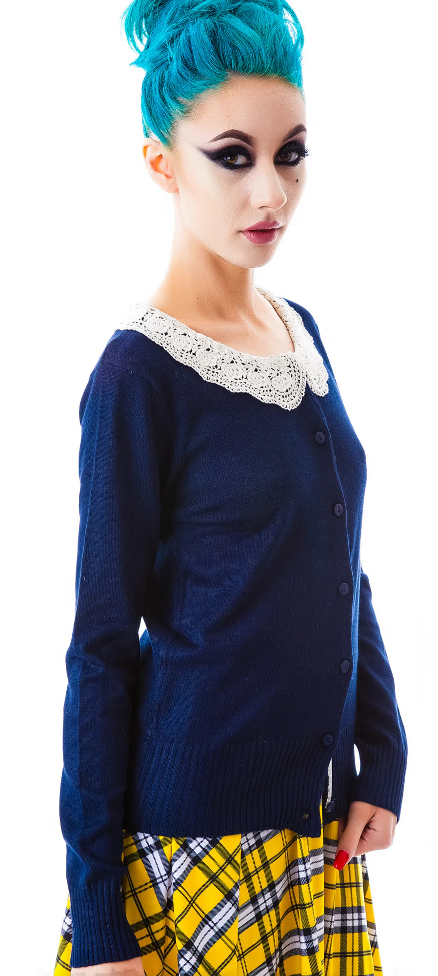 Fleetwood Crochet Collared Cardigan - Pink - Image 8