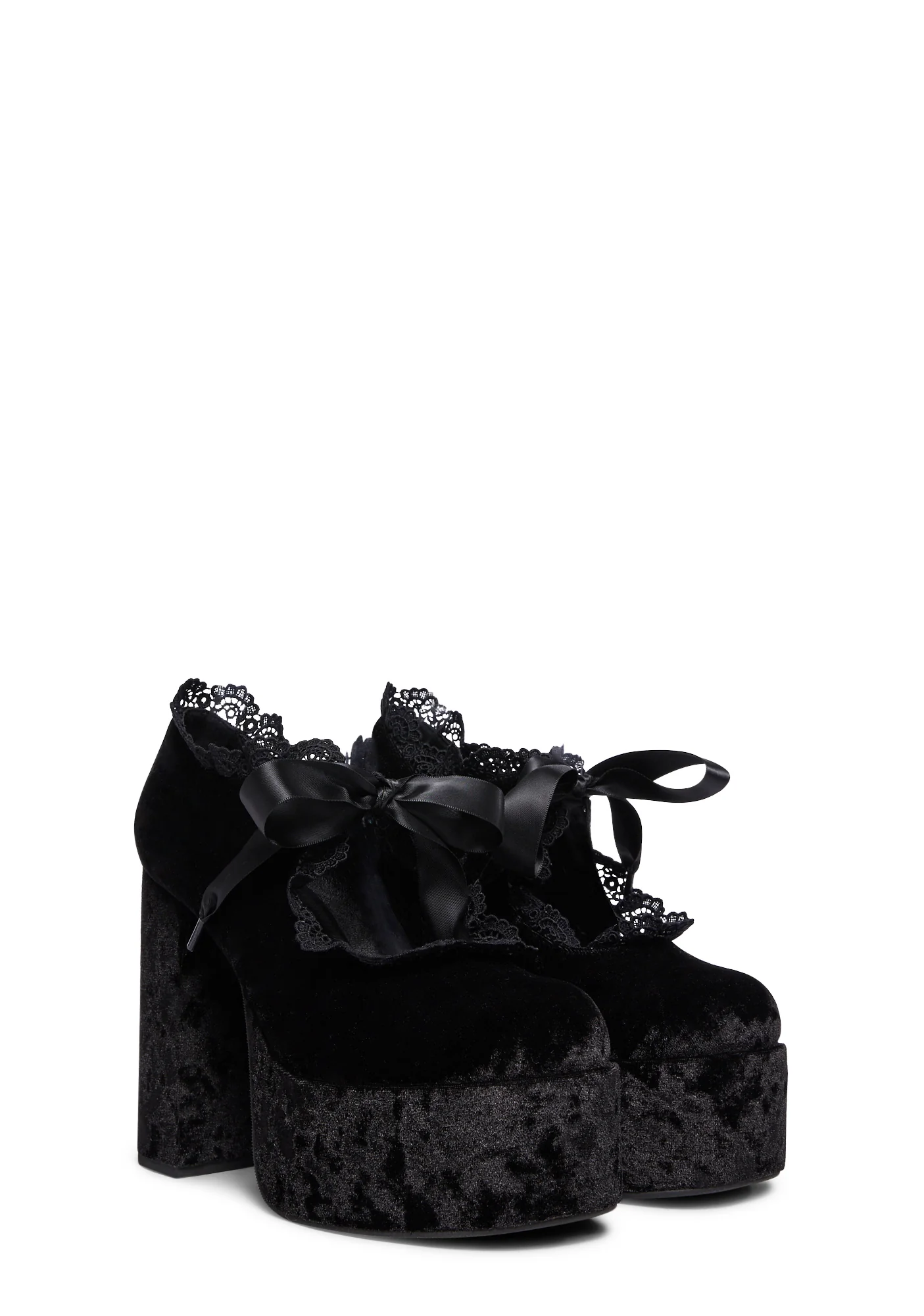 Flirting With Danger Velvet Mary Janes - Image 3