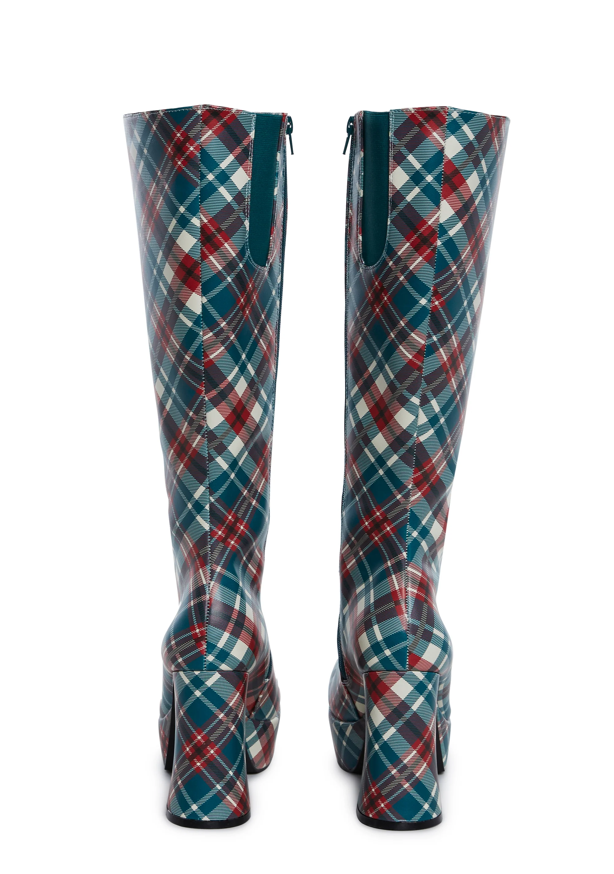 Flirty Flair Go Go Boots - Plaid - Image 4