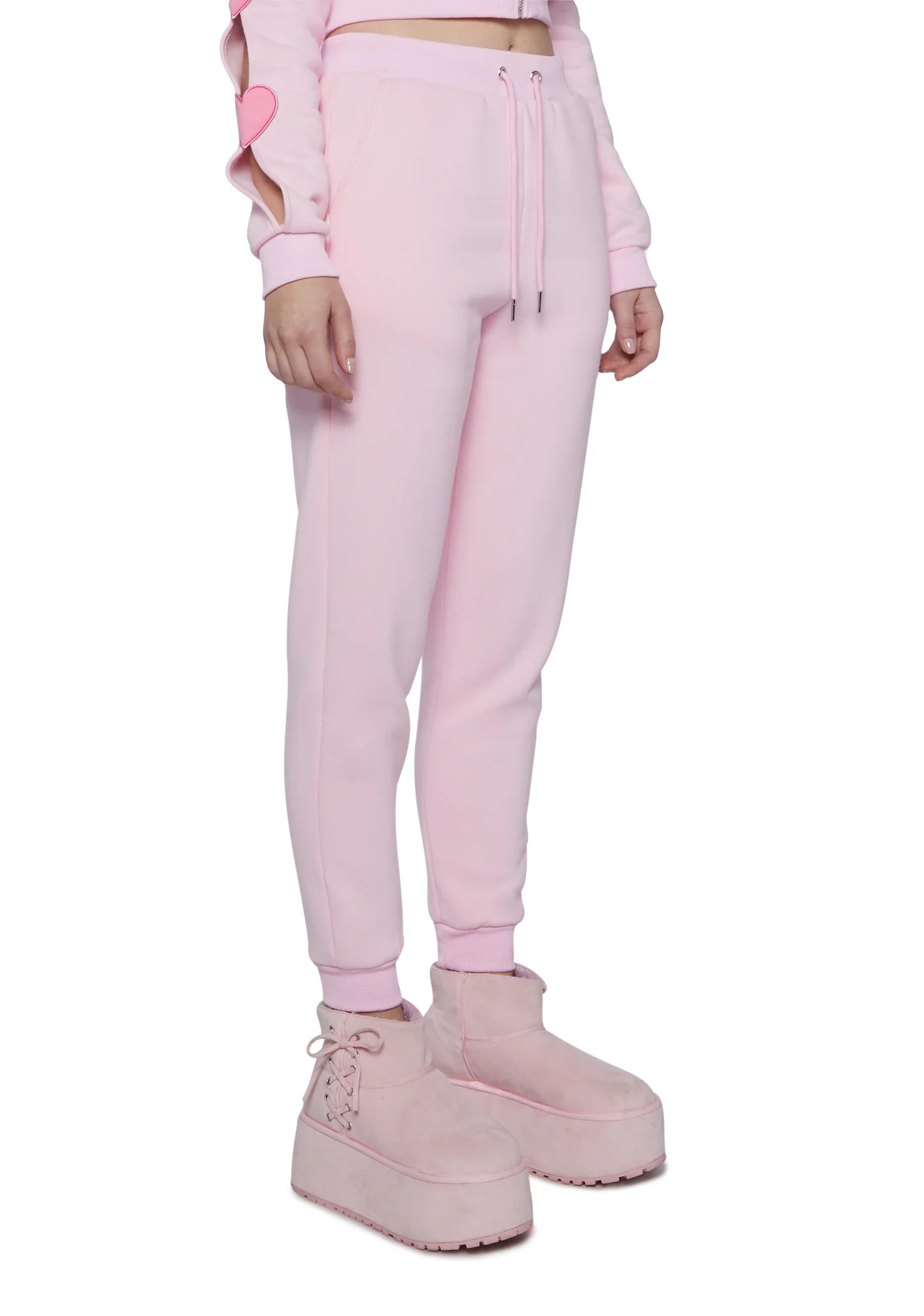 Flirty Kiss Jogger Sweatpants - Light Pink - Image 3