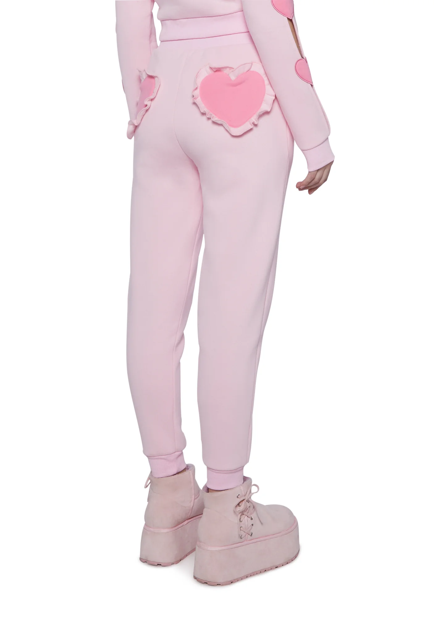 Flirty Kiss Jogger Sweatpants - Light Pink - Image 4