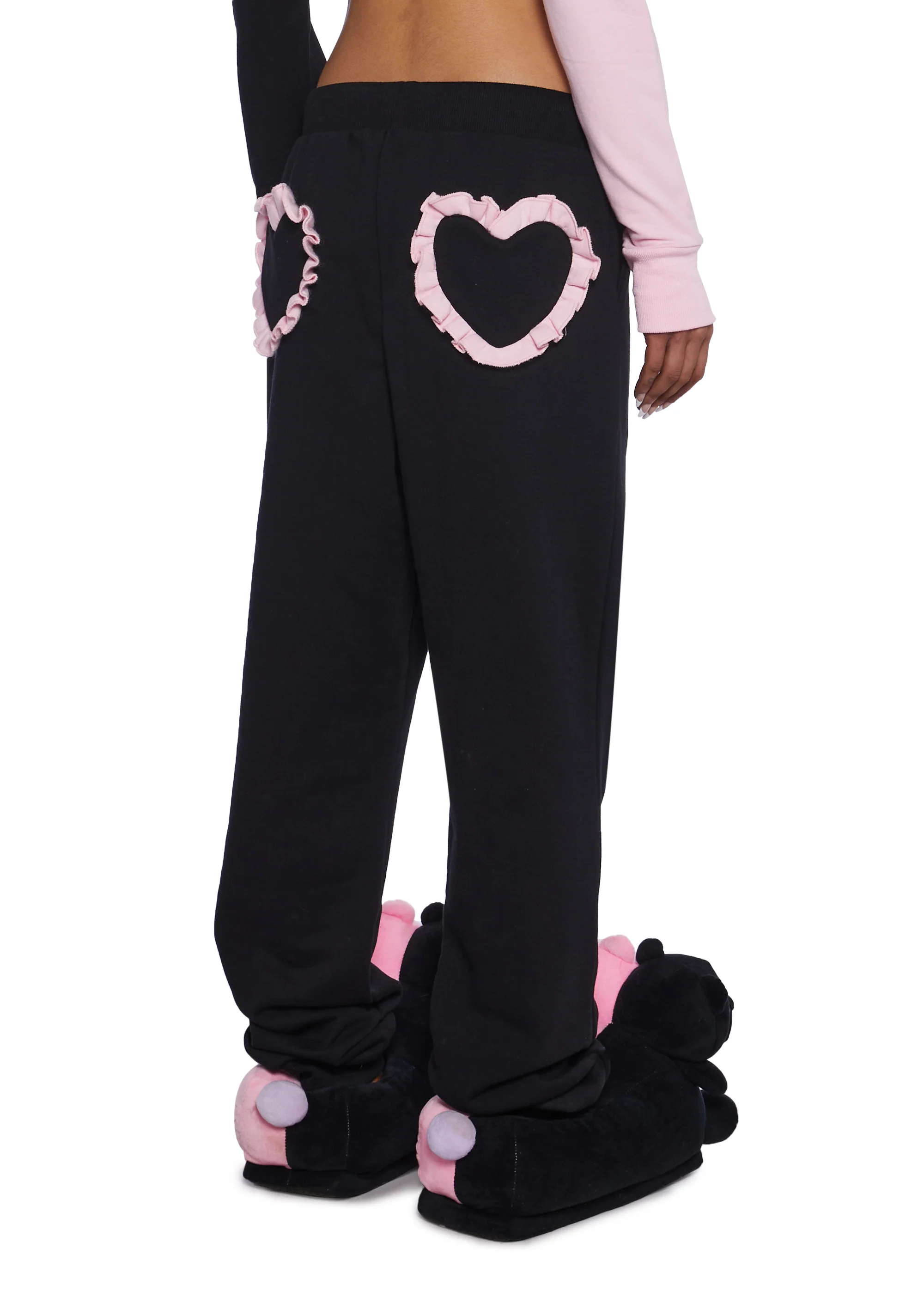 Flirty Kiss Jogger Sweatpants - Black - Image 2
