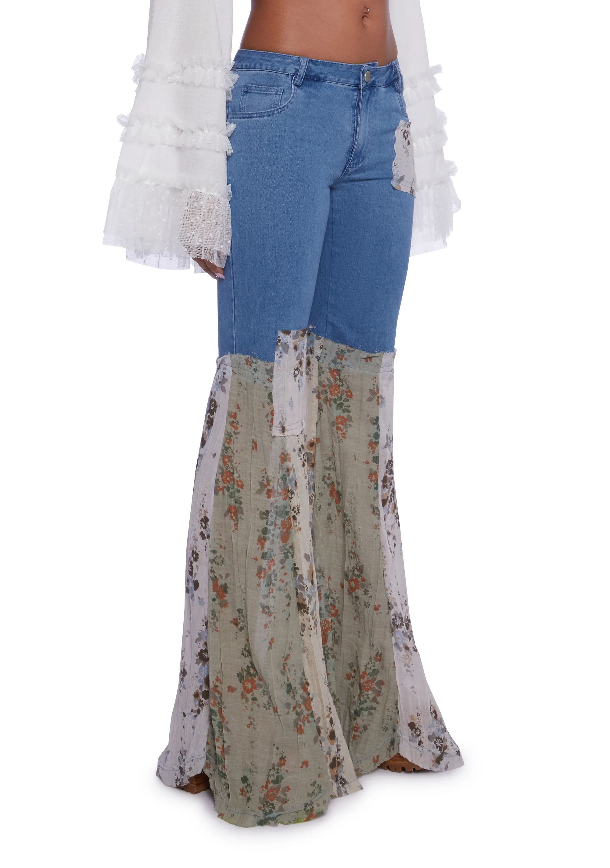 Flora Delights Denim Pants - Image 2