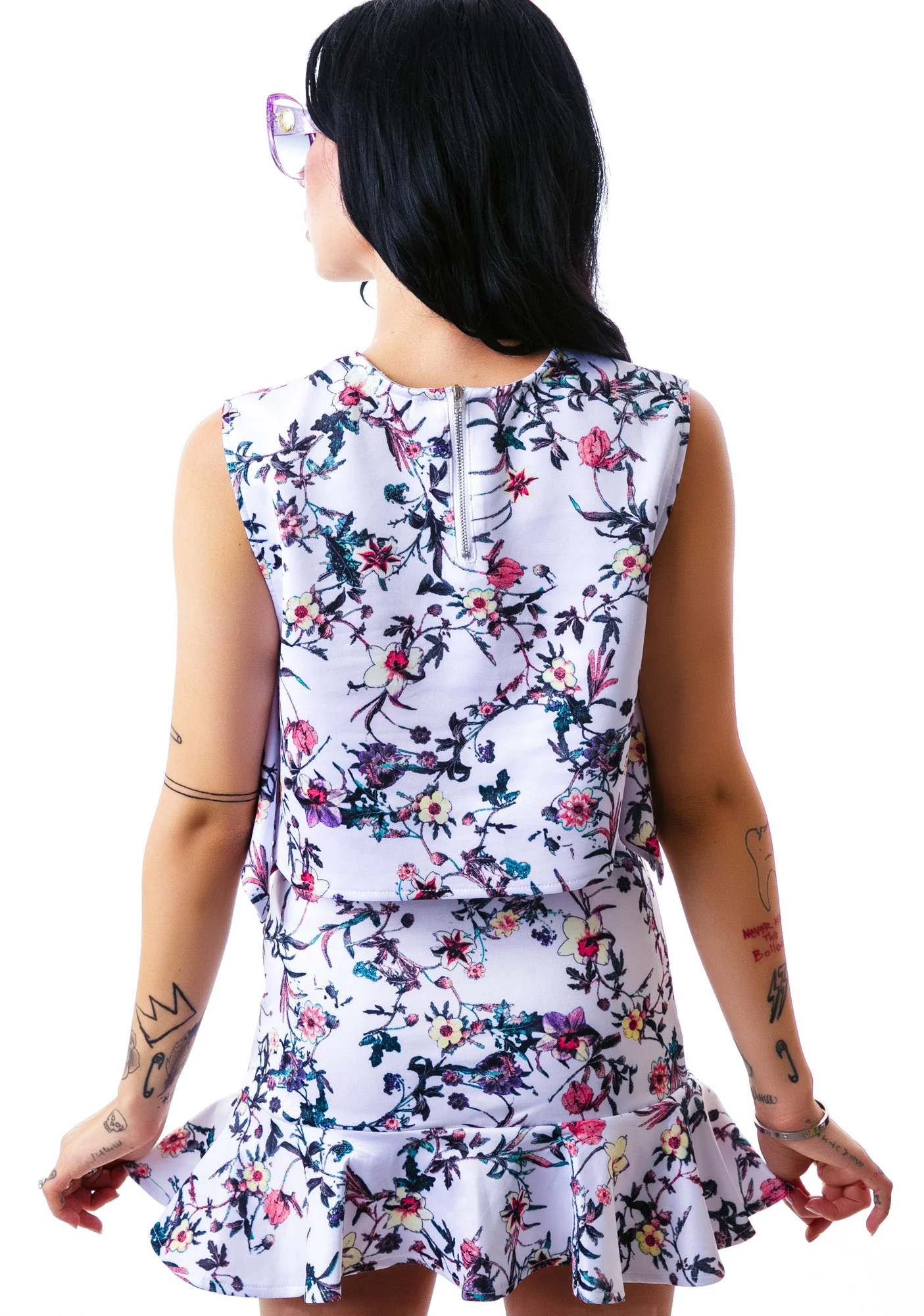 Flora Peplum Talk Skirt - Black - Image 13