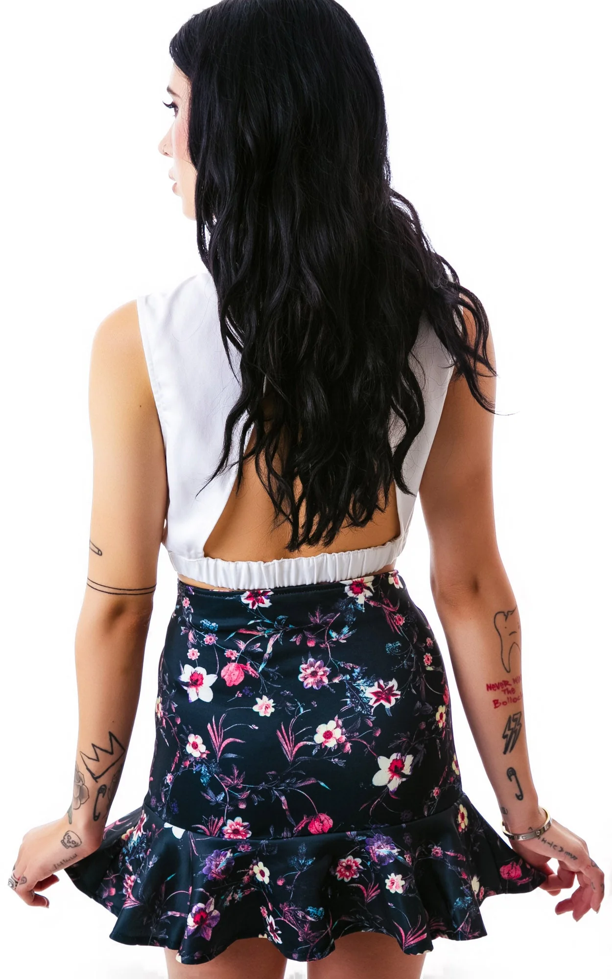 Flora Peplum Talk Skirt - Black - Image 2