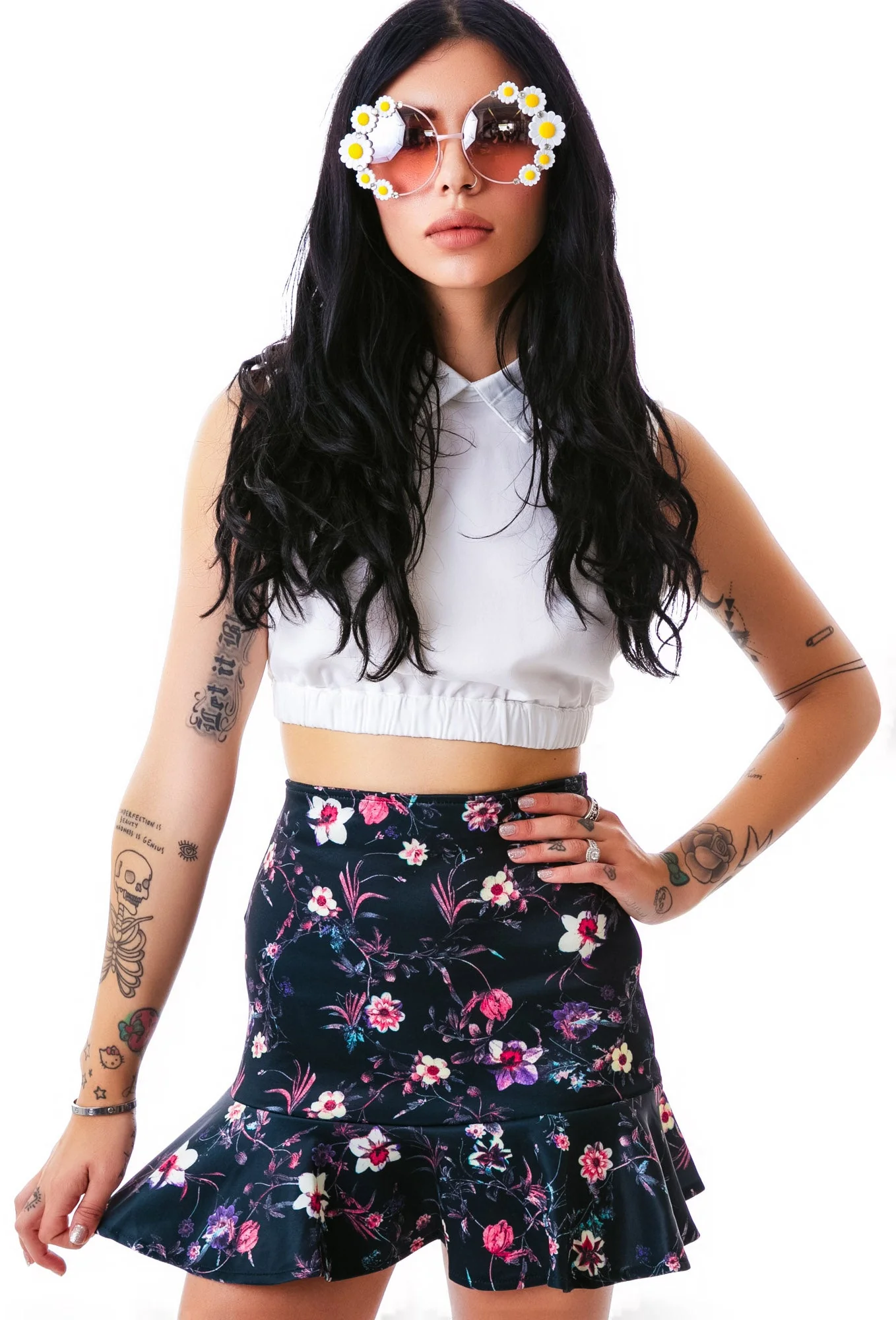 Flora Peplum Talk Skirt - Black - Image 3