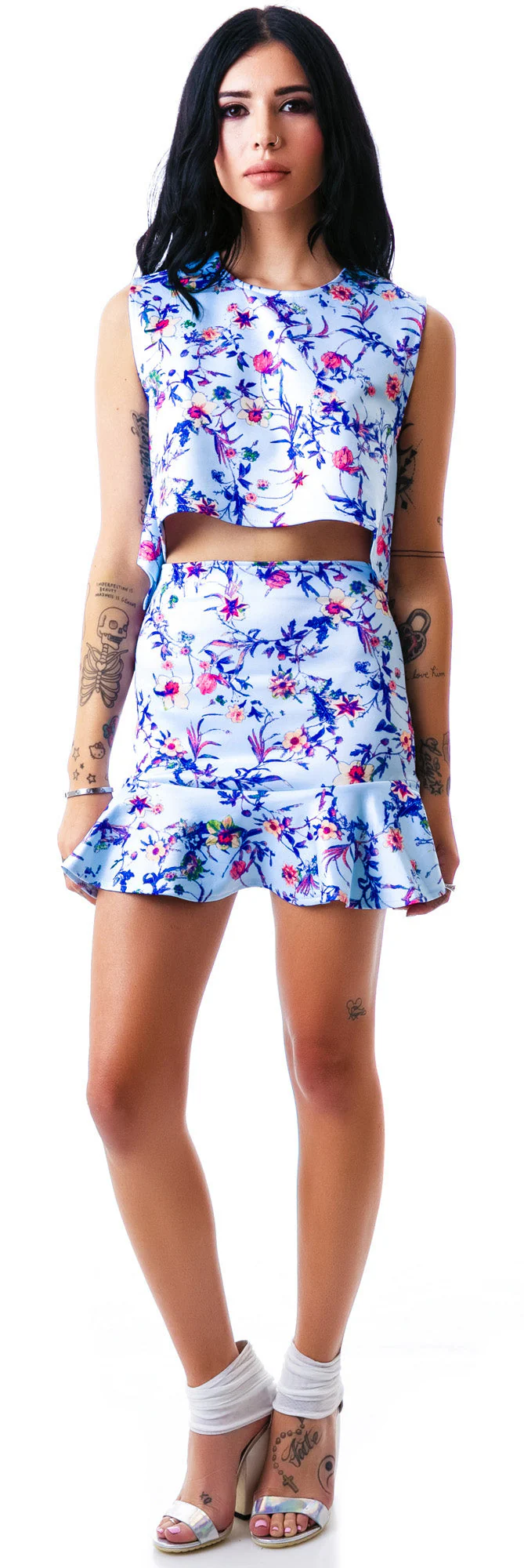 Flora Peplum Talk Skirt - Black - Image 9