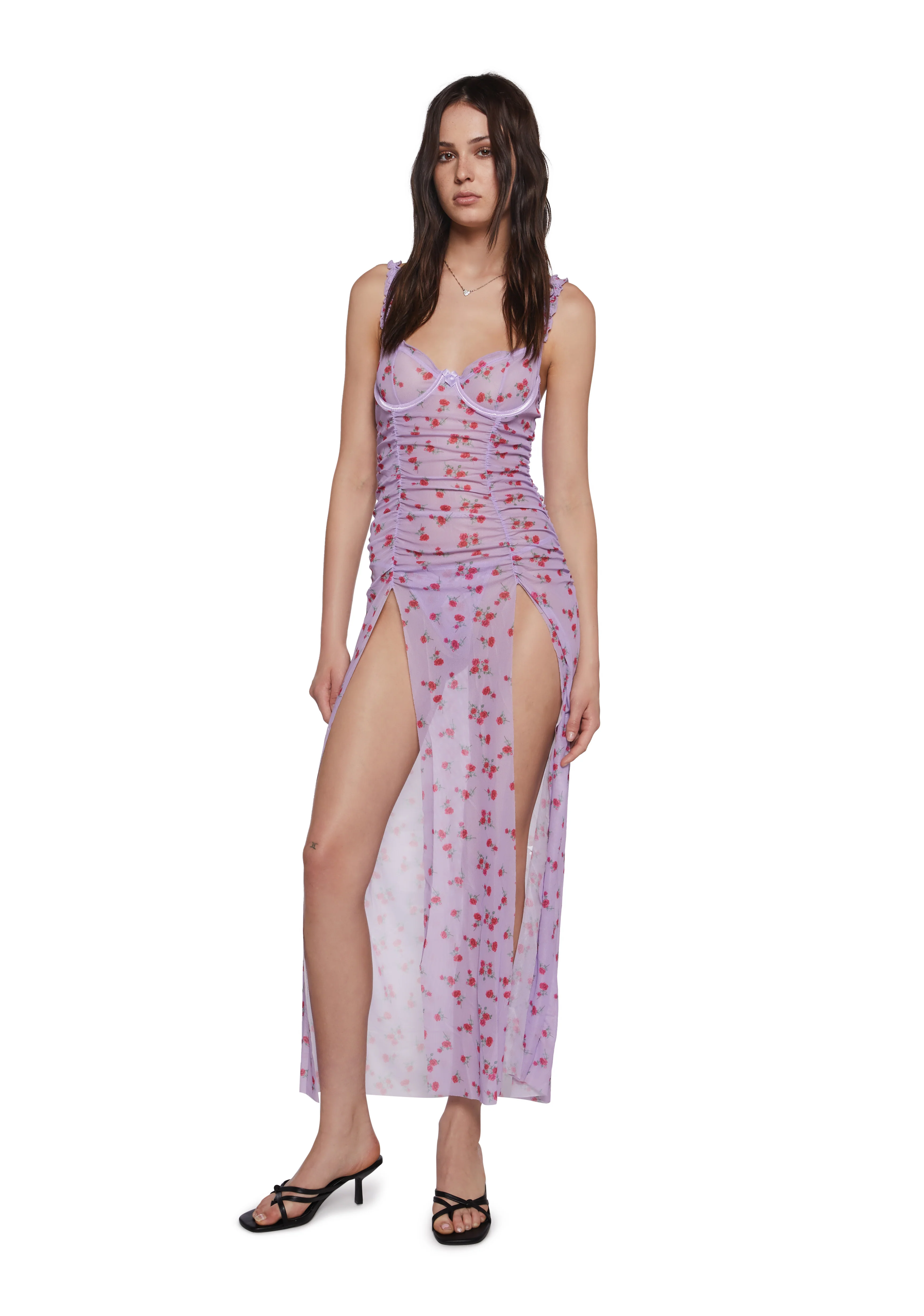 Garden Frolic Nightdress And Thong Set - Purple - Image 5