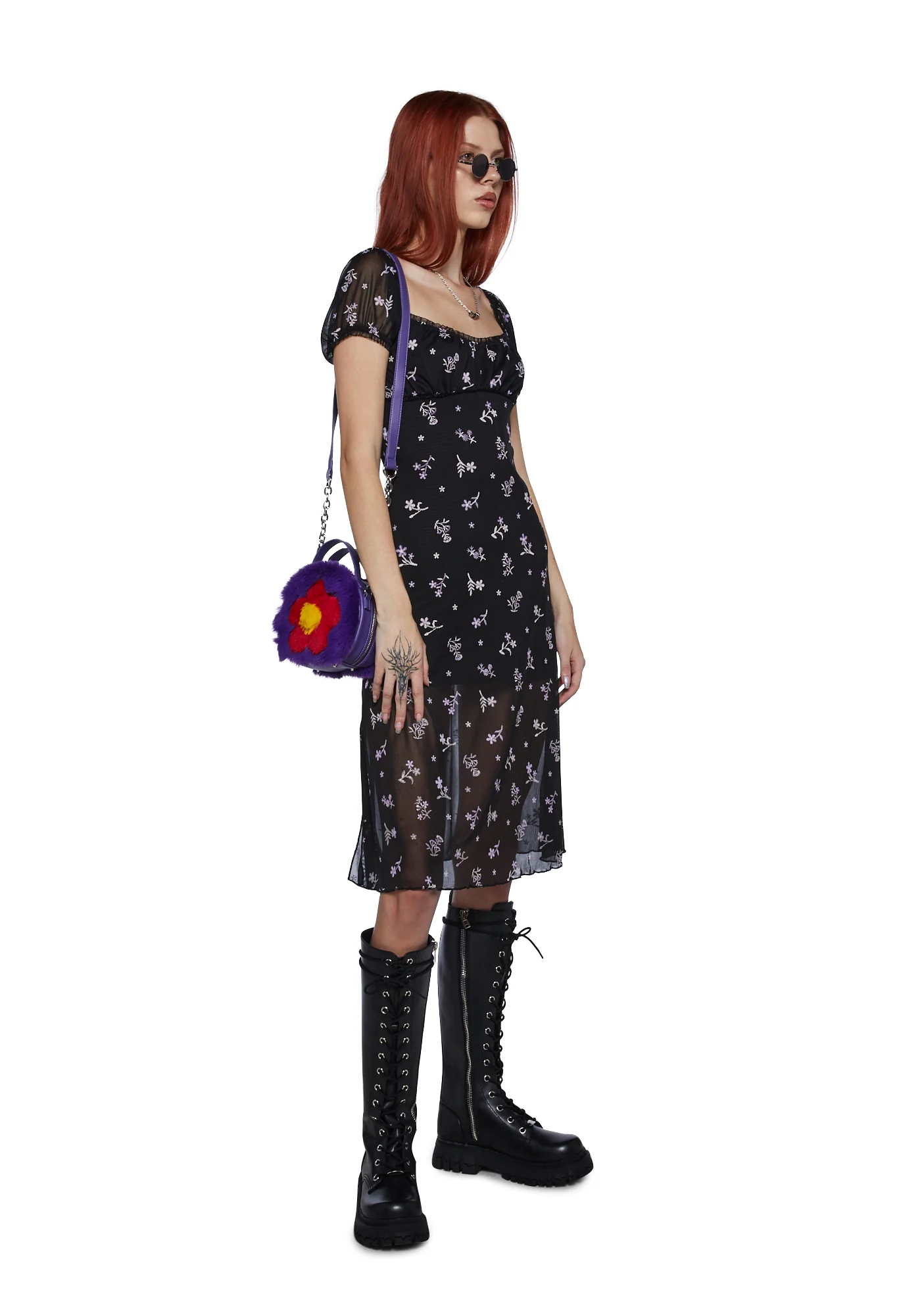 Floral Fantasies Faux Fur Handbag - Image 6