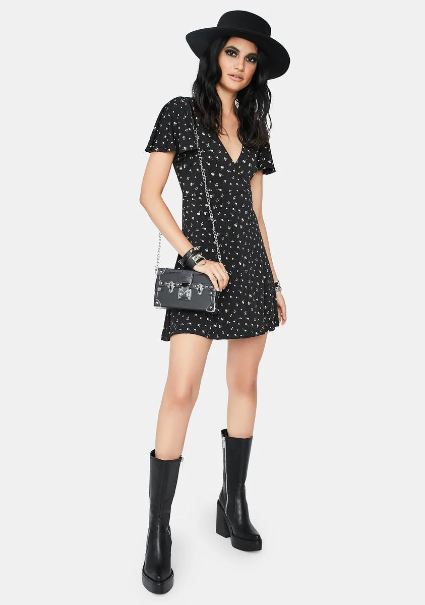 Floral Fiery Wrap Dress - Image 3